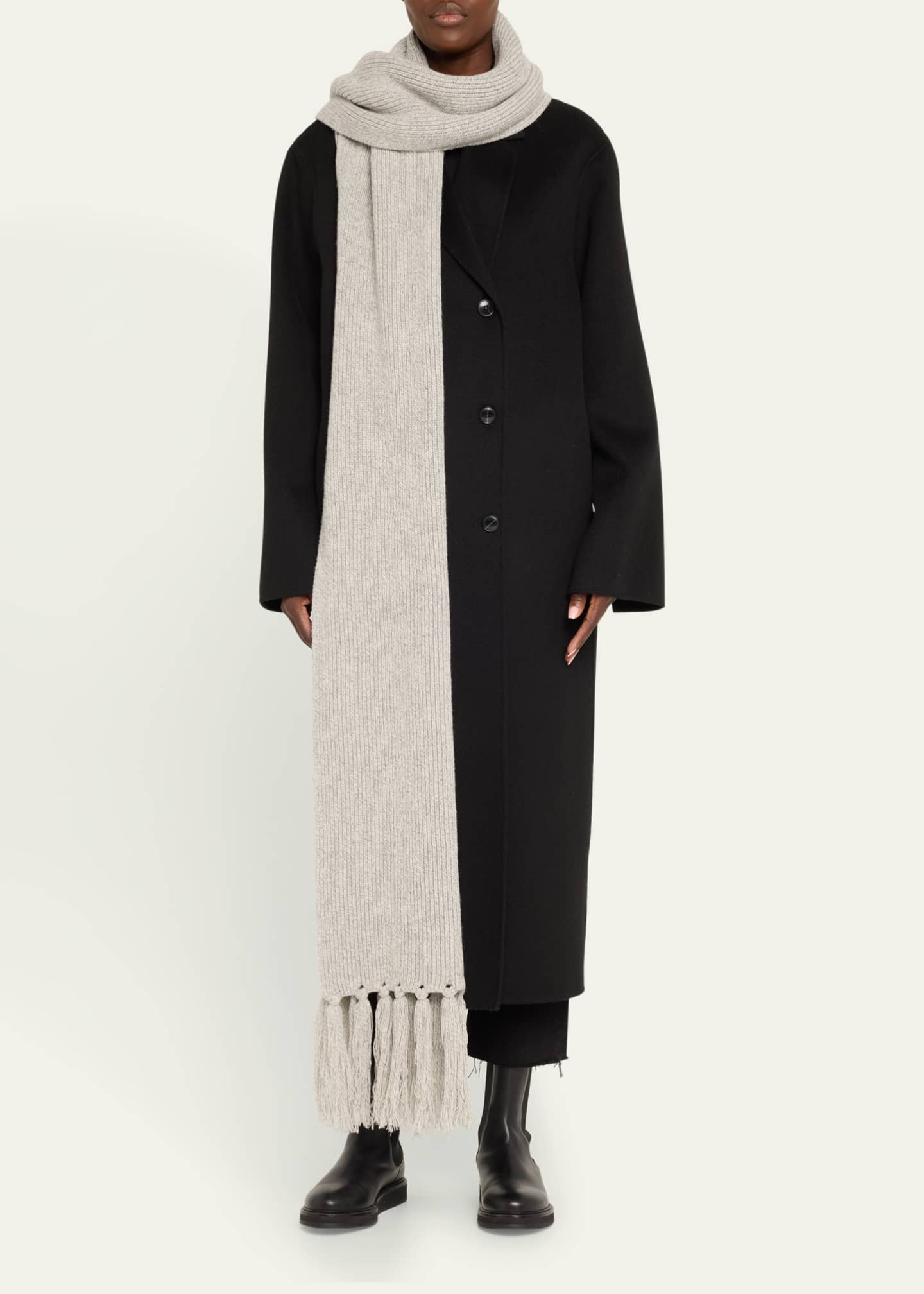 Officine Generale Italian Wool Fringe Scarf Image 2 of 4