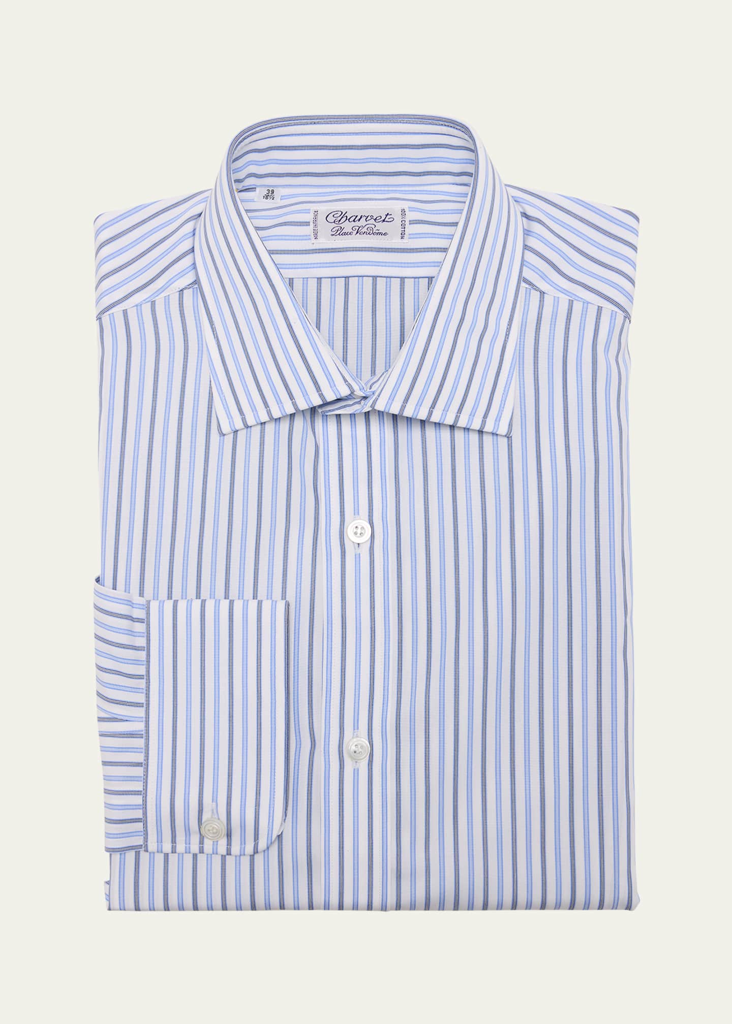 Charvet Men's Cotton Multi-Stripe Dress Shirt Image 1 of 2