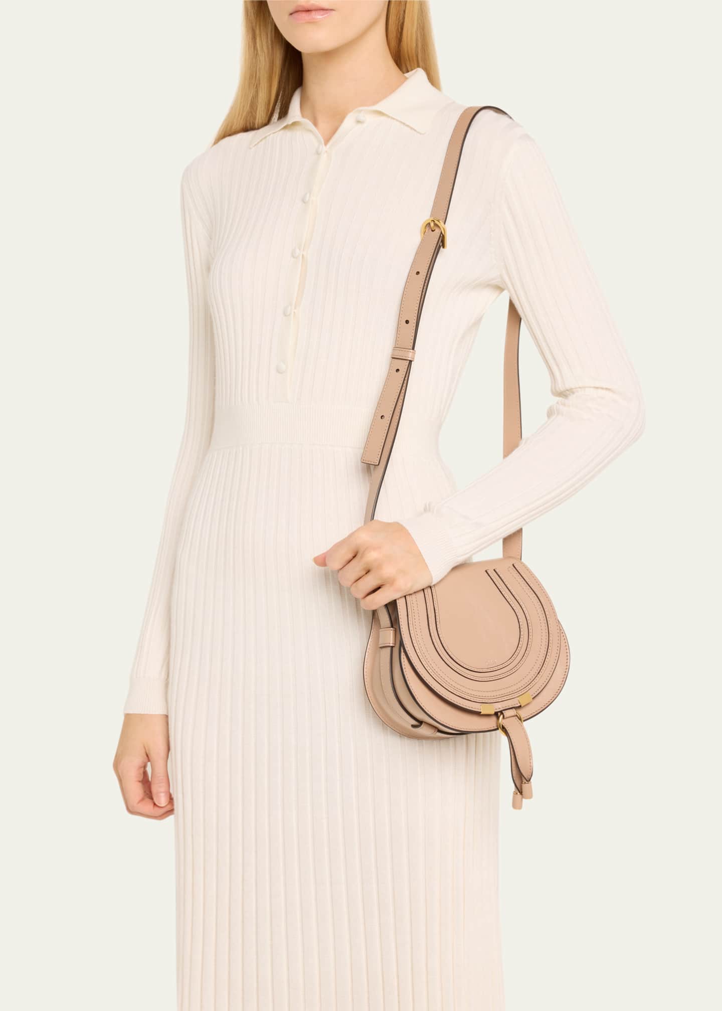 Chloe Marcie Small Crossbody Bag in Shiny Calfskin Image 2 of 5