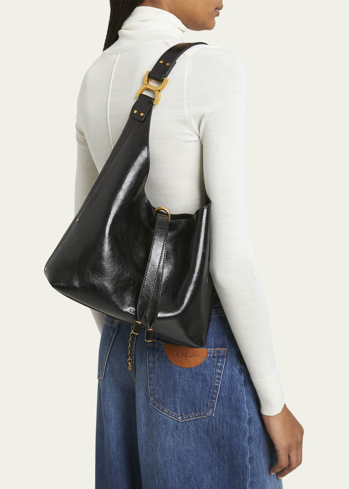 Chloe Marcie Small Hobo Bag in Shiny Calfskin Bergdorf Goodman