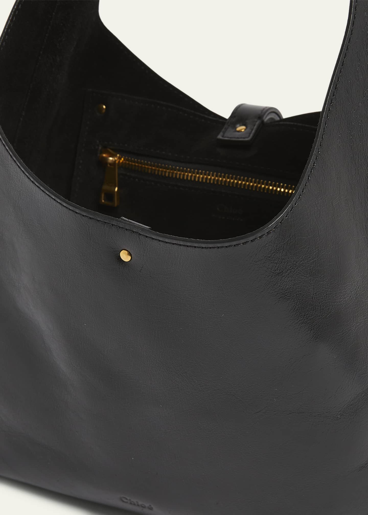 Chloe Marcie Small Hobo Bag in Shiny Calfskin Image 4 of 5