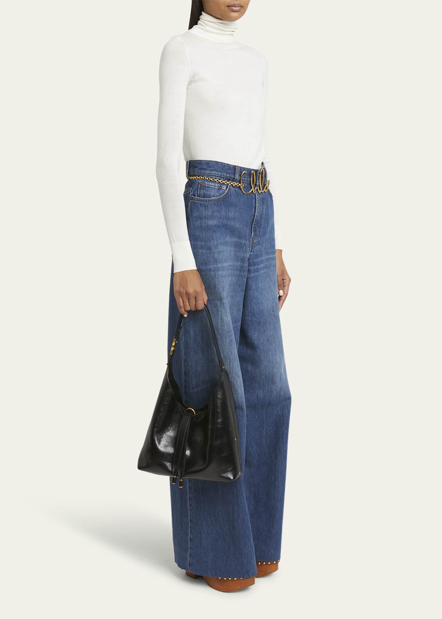 Chloe Marcie Small Hobo Bag in Shiny Calfskin Image 5 of 5