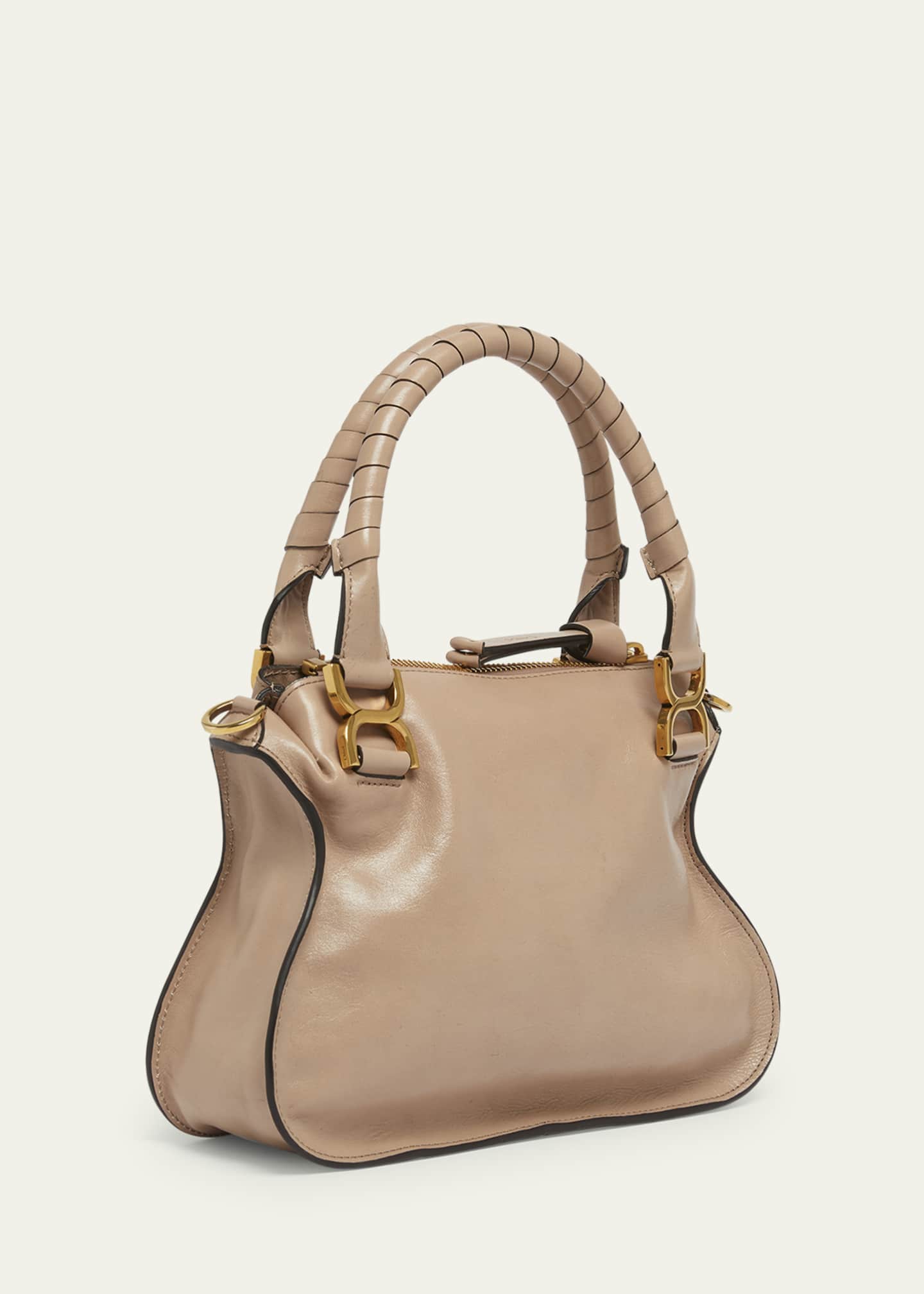 Chloe Marcie Small Double Carry Satchel Bag in Shiny Calfskin Image 3 of 5