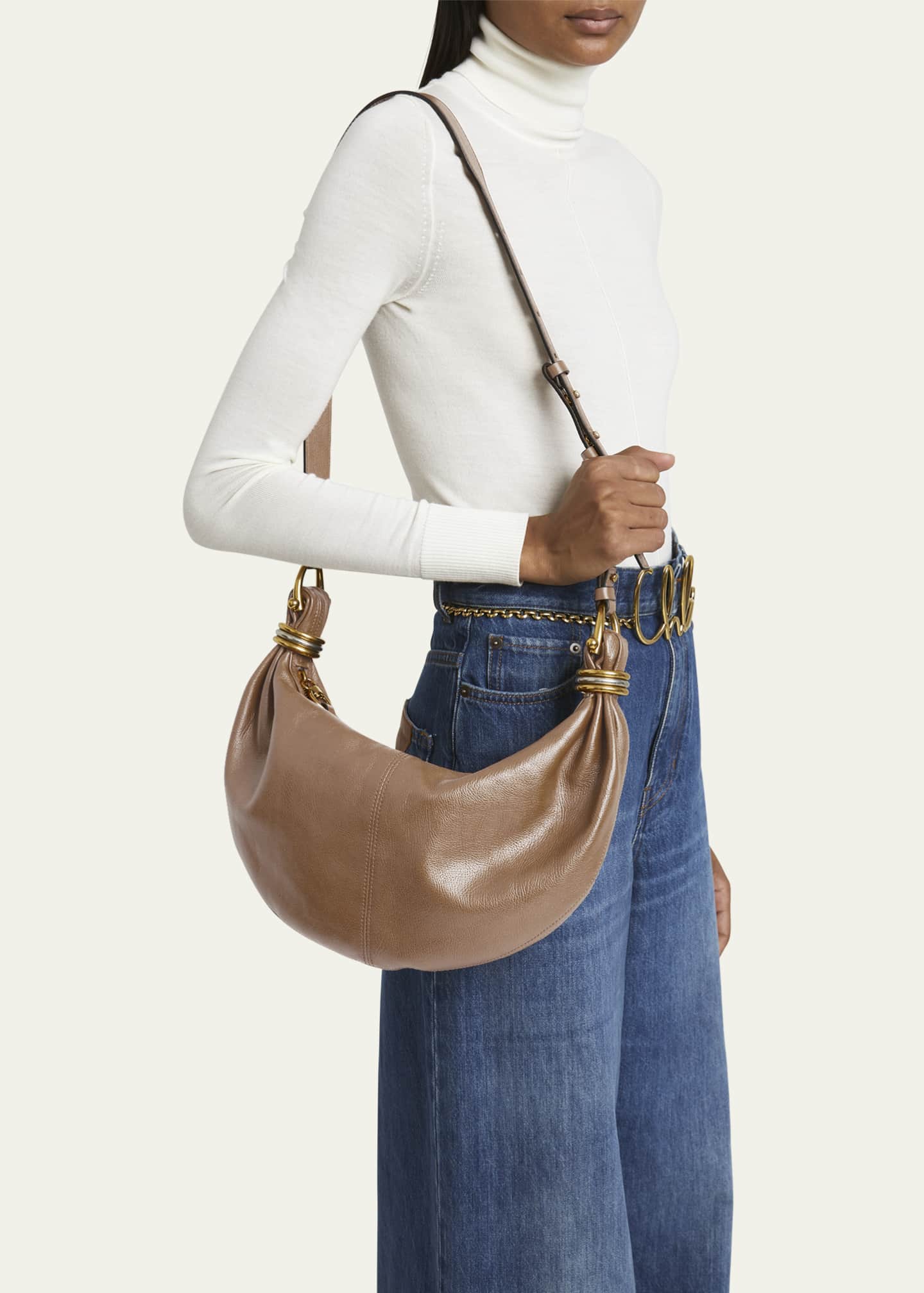 Chloe Bracelet Bag Mini in Shiny Grained Calfskin Image 2 of 6