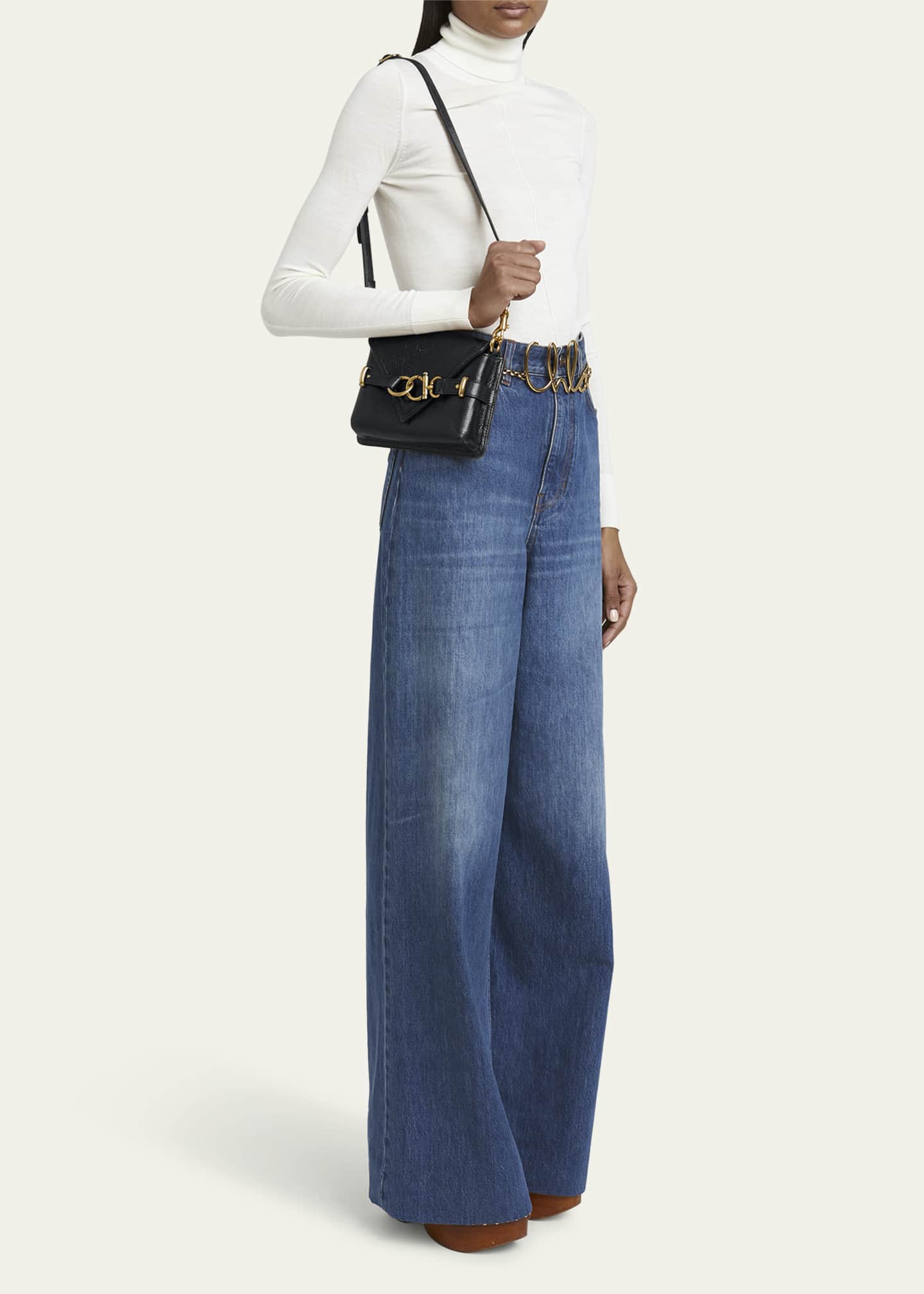 Chloe Cape Flap Crossbody Bag in Grained Calfskin Image 5 of 5