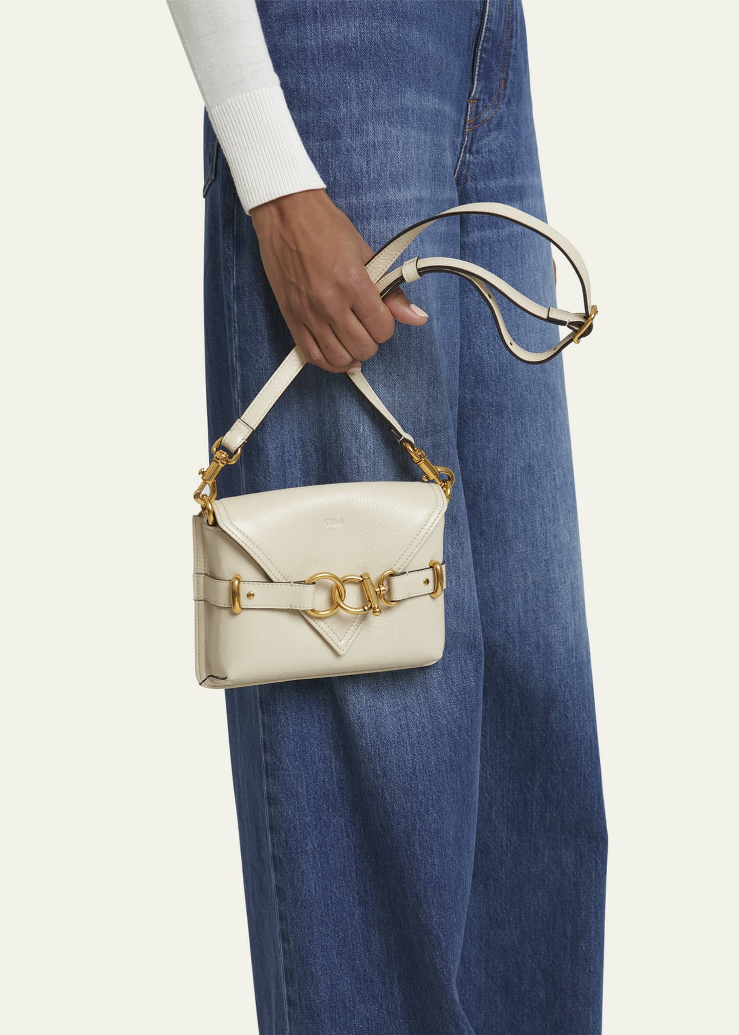 Chloe Cape Flap Crossbody Bag in Grained Calfskin Image 2 of 5