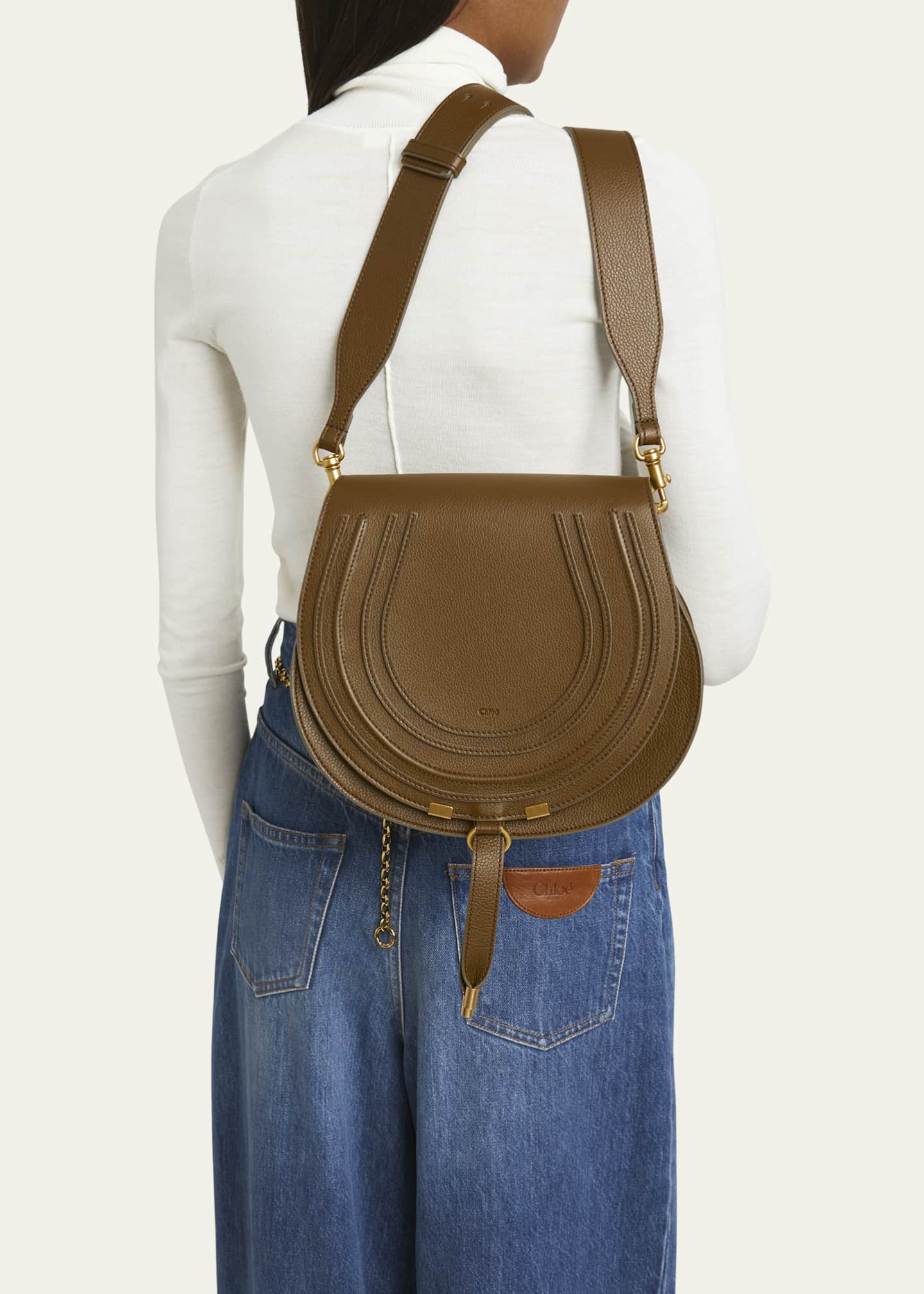 Chloe Marcie Medium Slim Crossbody Bag in Grained Calfskin