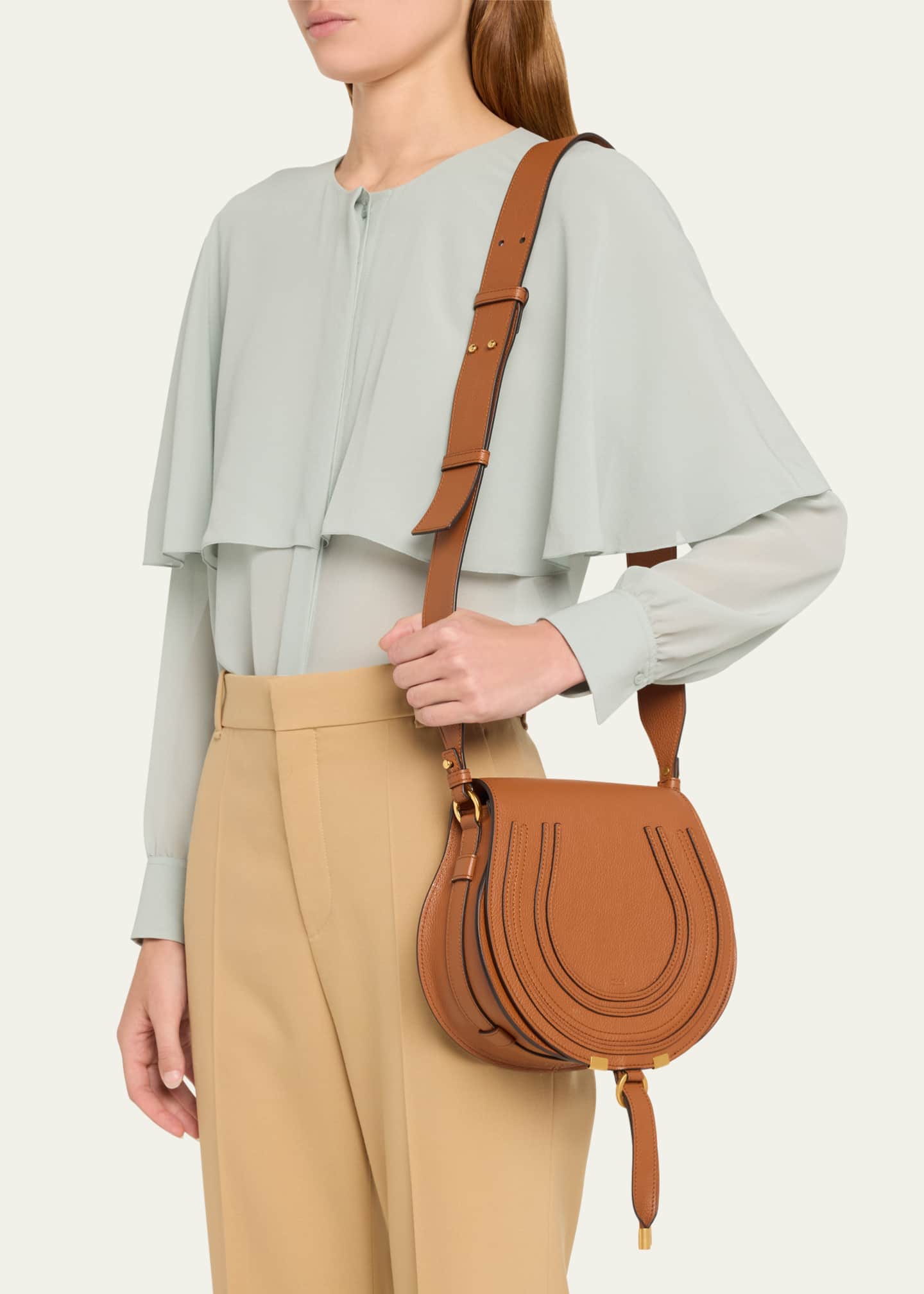 Chloe Marcie Medium Slim Crossbody Bag in Grained Calfskin Image 2 of 5