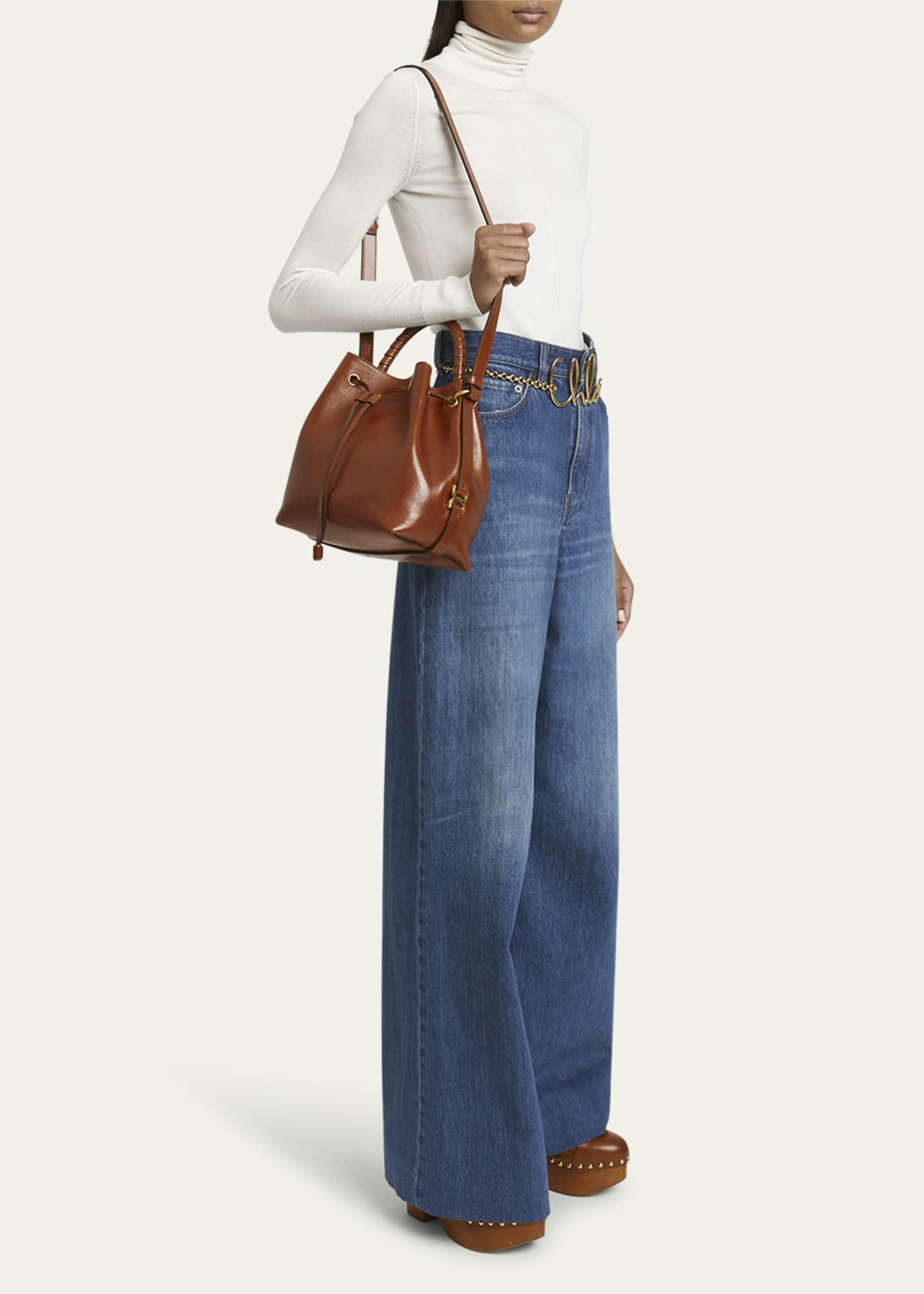 Chloe Marcie Bucket Bag in Shiny Calfskin Image 5 of 5