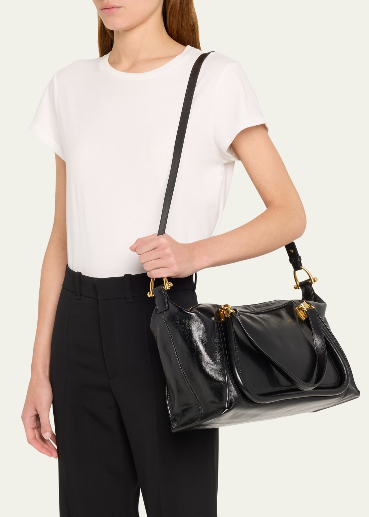 Chloe Paraty 24 Large Bag in Shiny Calfskin Image 2 of 5