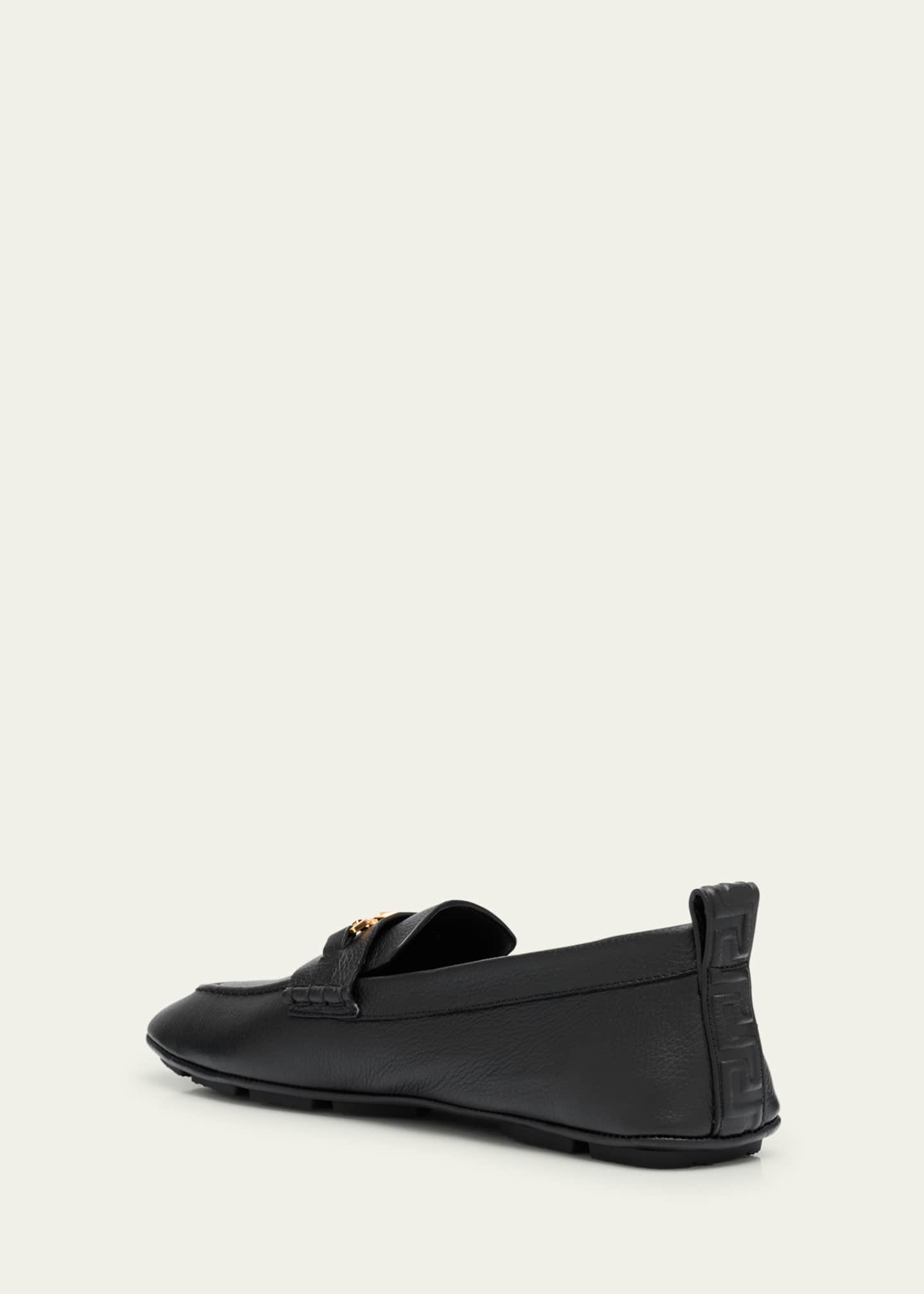 Versace Men's Leather Medusa Driver Loafers Image 4 of 6