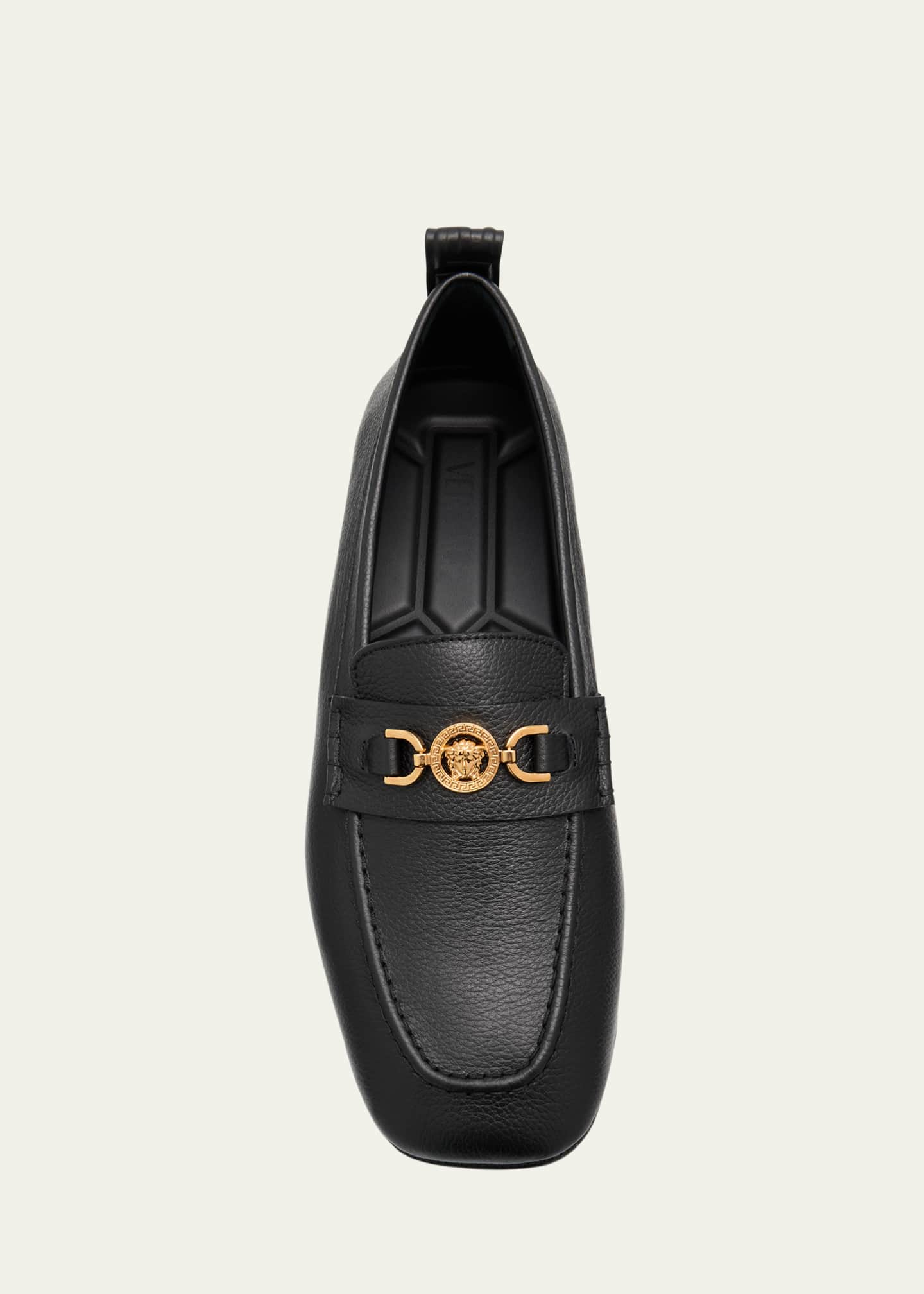Versace Men's Leather Medusa Driver Loafers Image 6 of 6