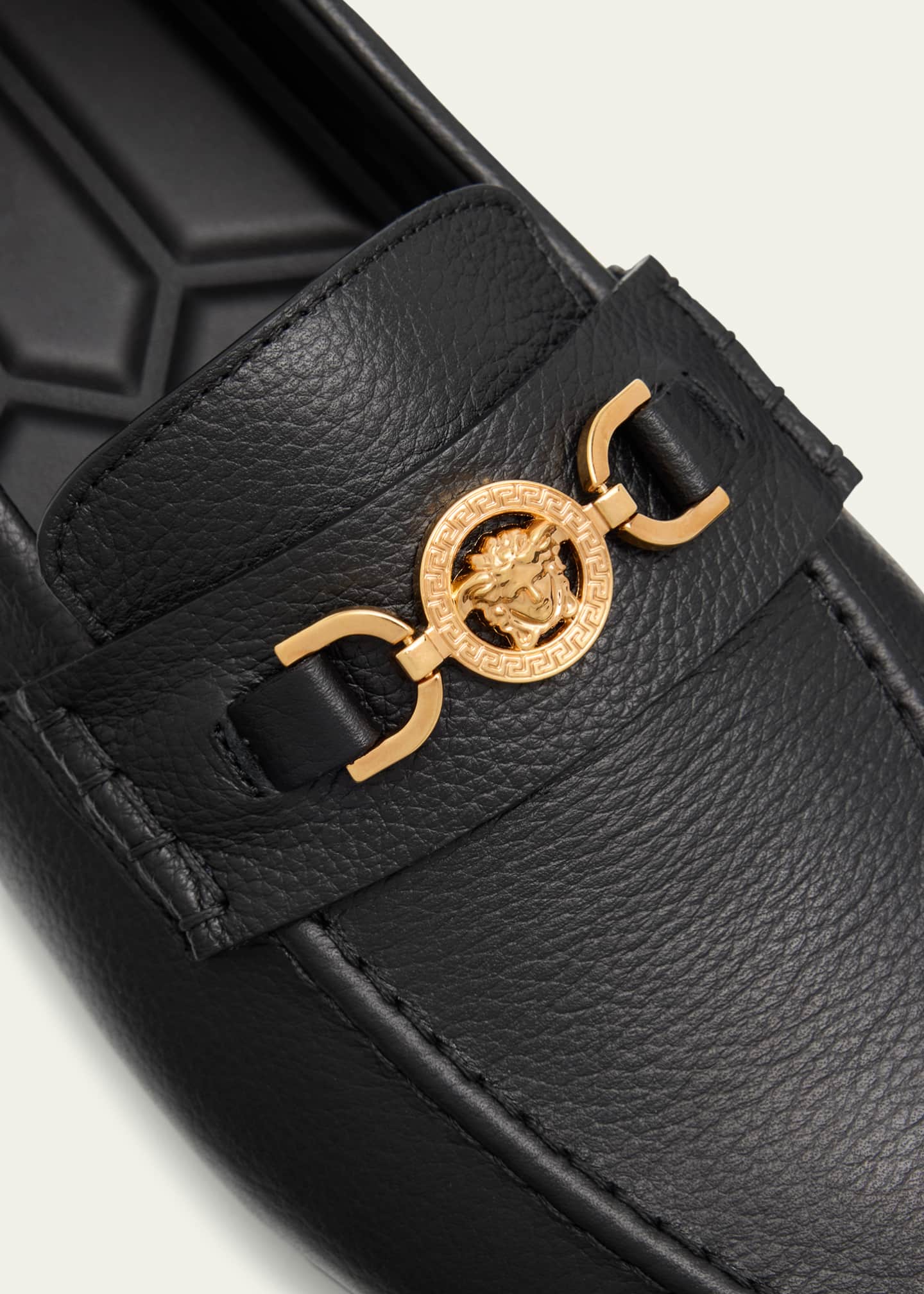 Versace Men's Leather Medusa Driver Loafers Image 5 of 6