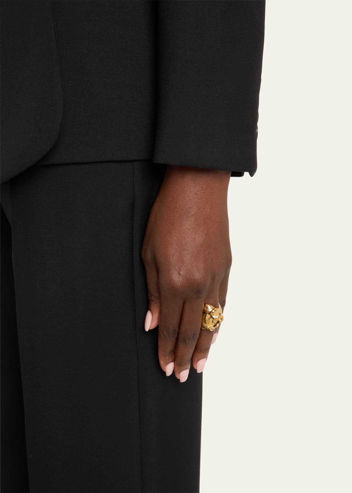 McQueen Gold-Plated Snake Ring Image 2 of 4