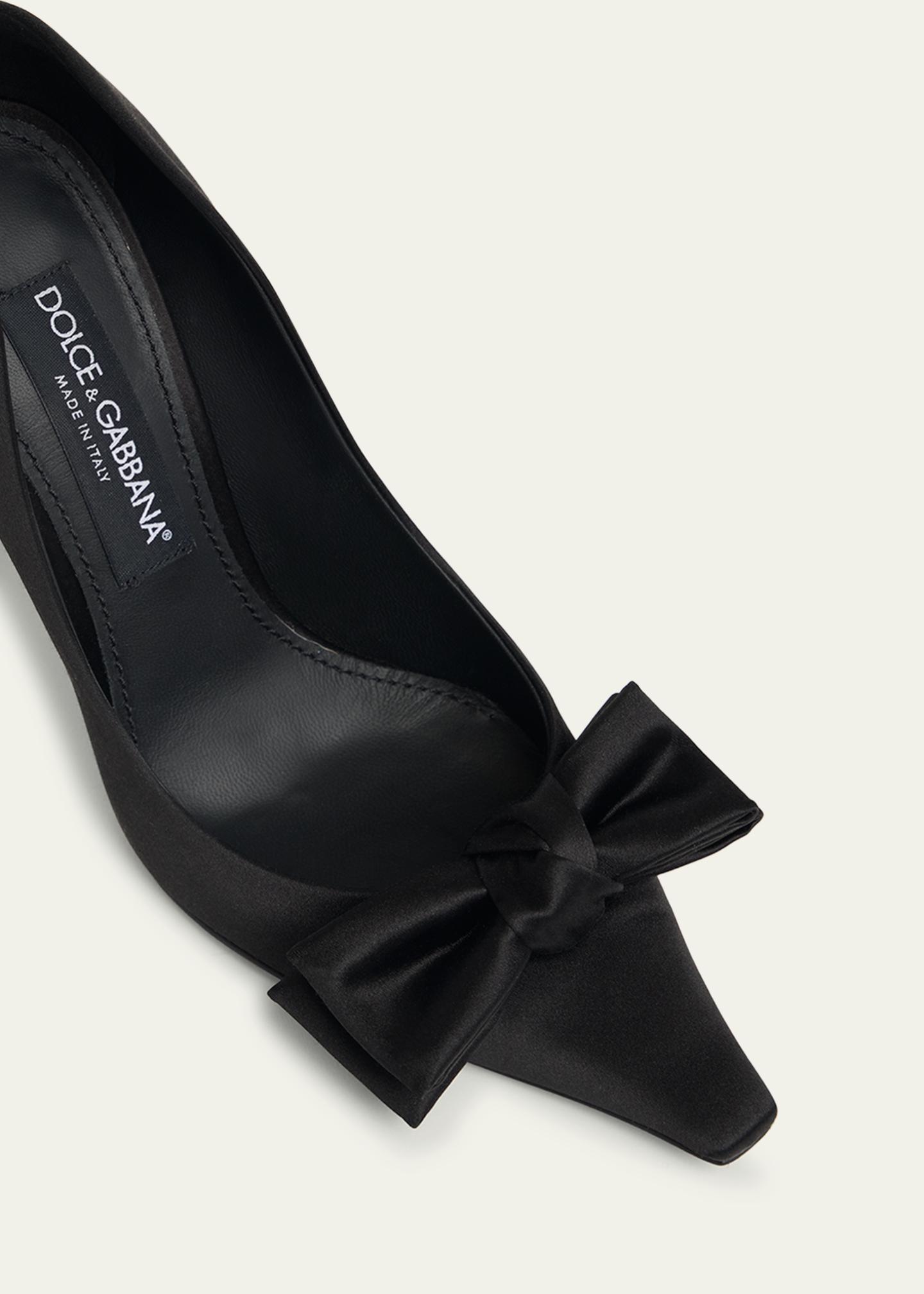Escarpins Dolce & Gabbana Stiletto - Cuir Noir, Talon 5 Cm, Taille 41, Occasion Bon état (signes D'usure)
