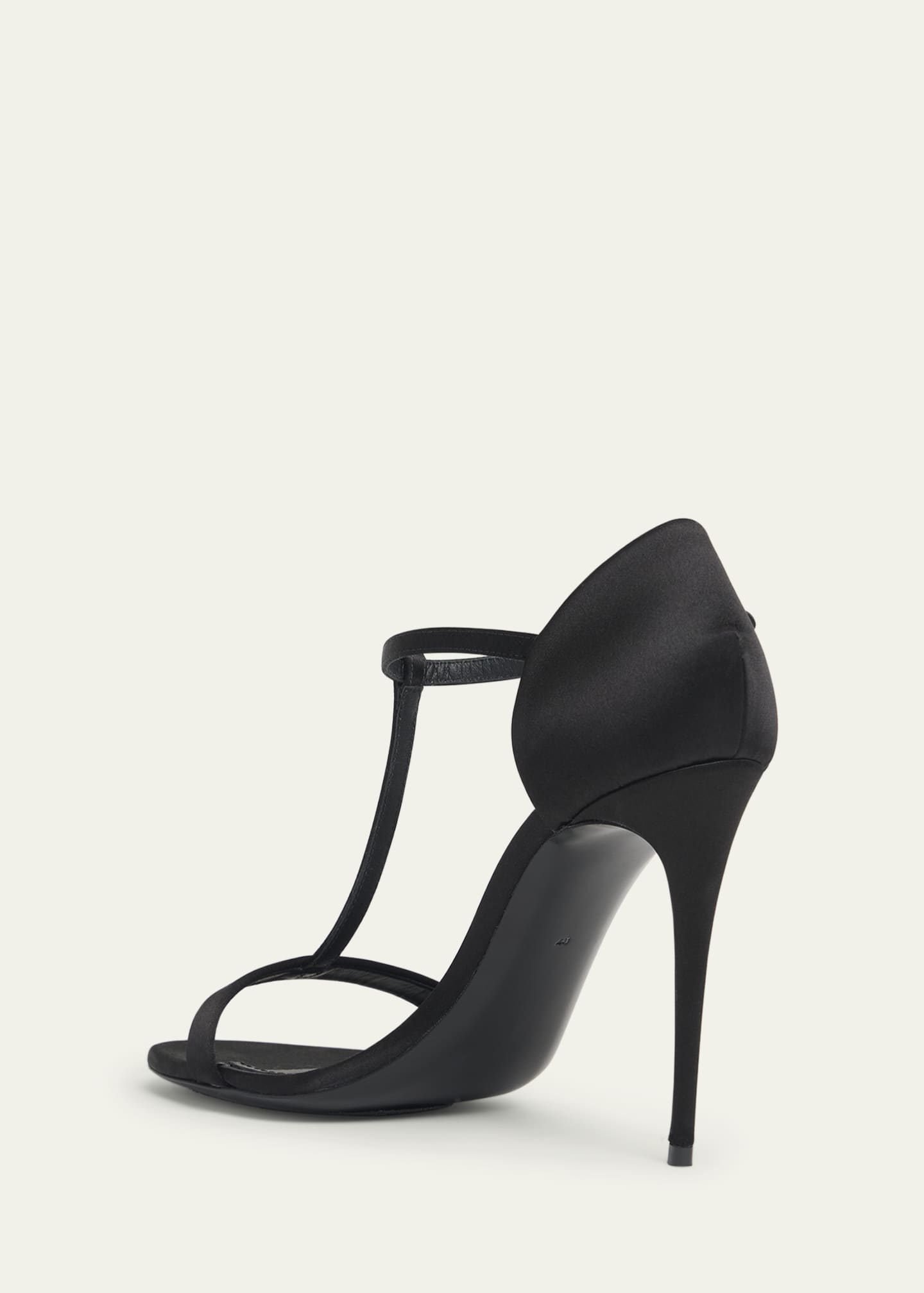 Dolce&Gabbana Silk T-Strap Stiletto Sandals Image 4 of 5