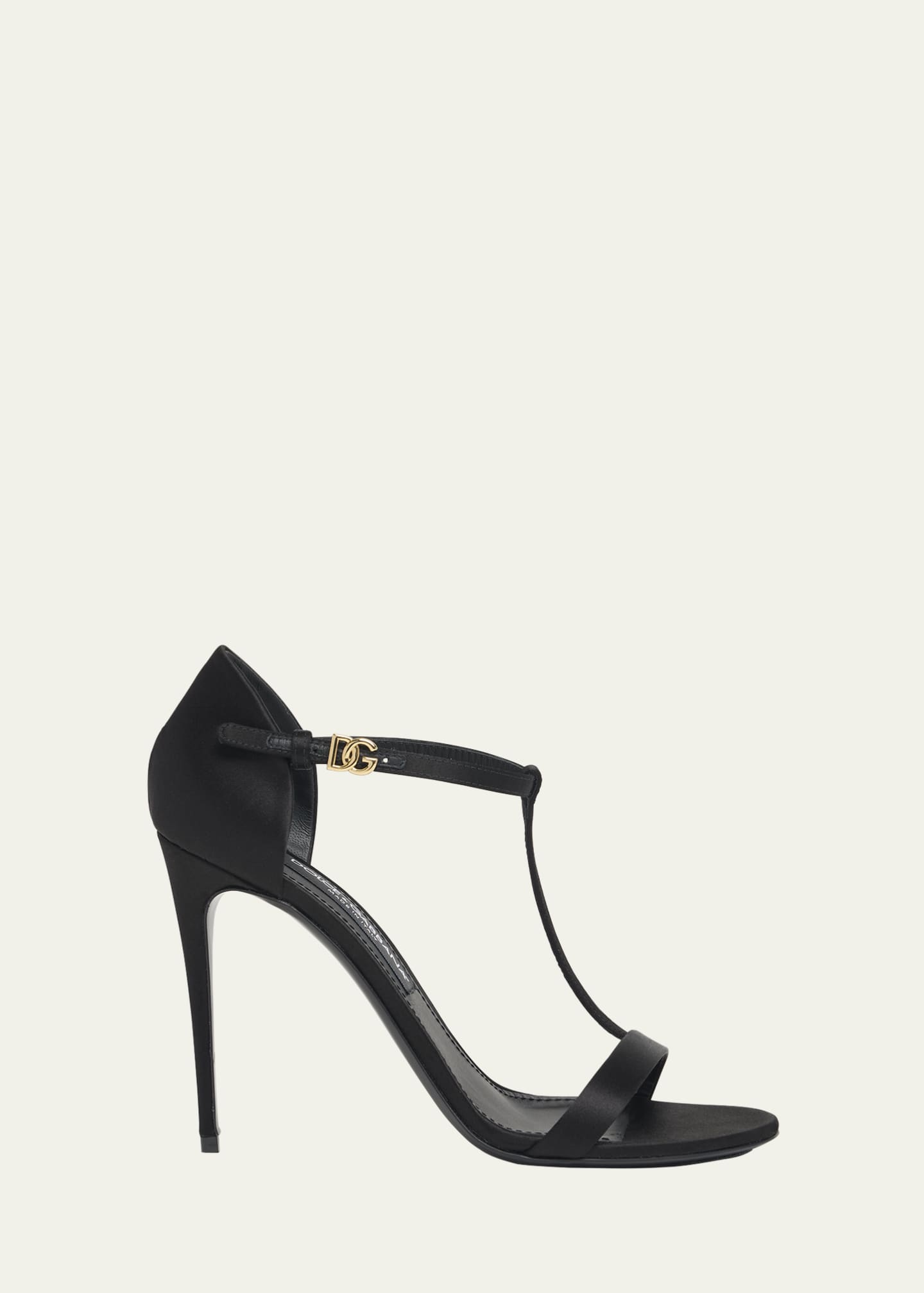 Dolce&Gabbana Silk T-Strap Stiletto Sandals Image 1 of 5