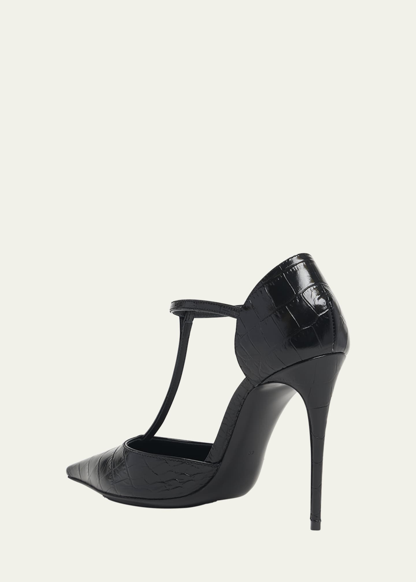 Dolce&Gabbana Croco T-Strap Stiletto Pumps Image 4 of 5