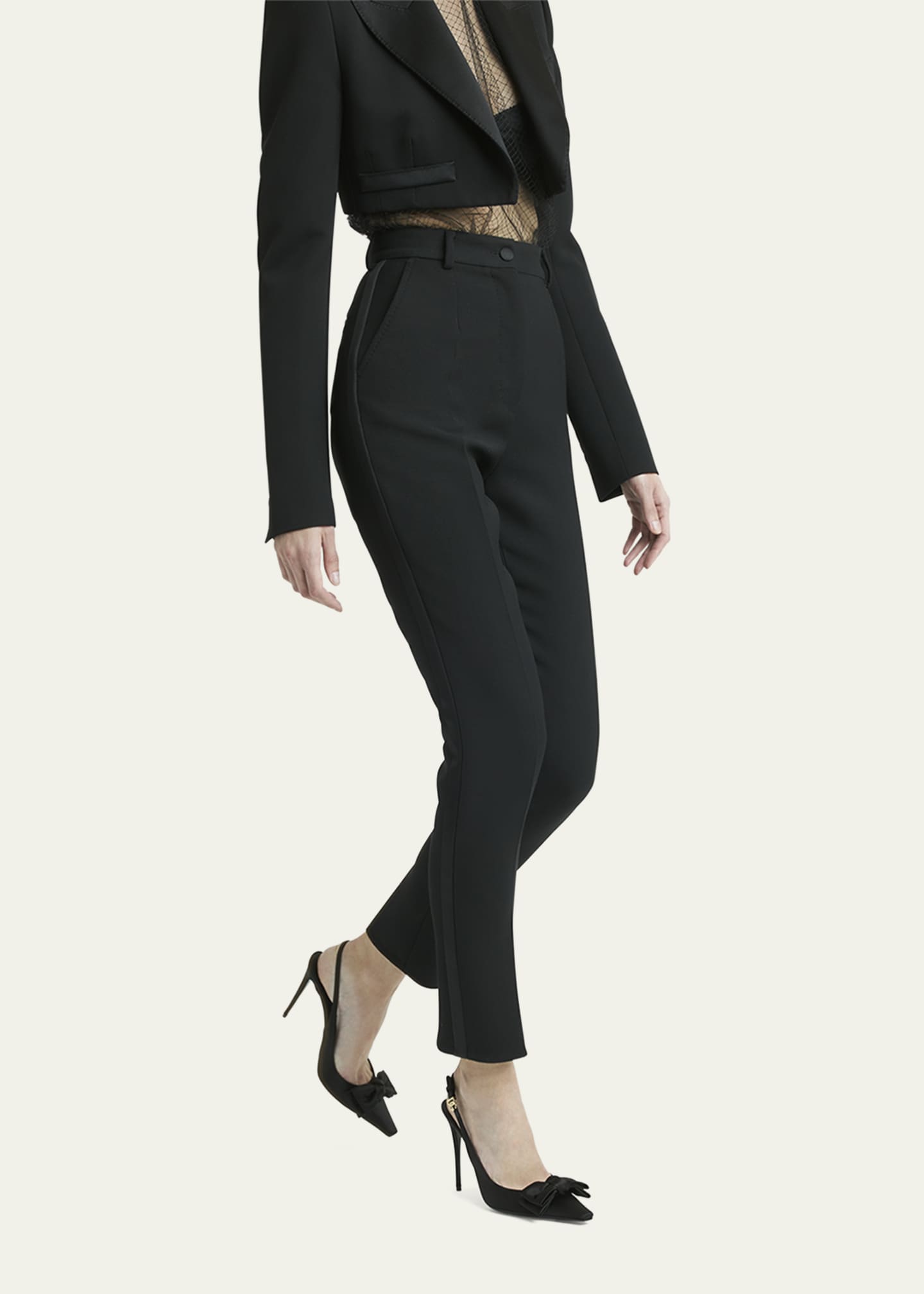 Dolce&Gabbana Satin Bow Slingback Pumps Image 2 of 5