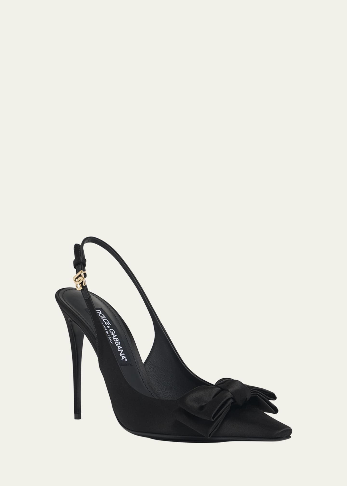Dolce&Gabbana Satin Bow Slingback Pumps Image 3 of 5