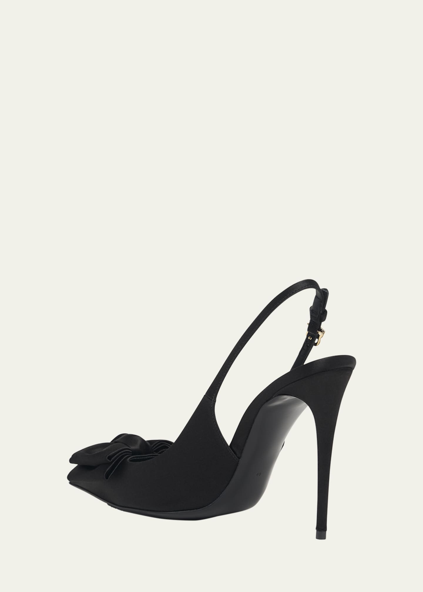Dolce&Gabbana Satin Bow Slingback Pumps Image 4 of 5