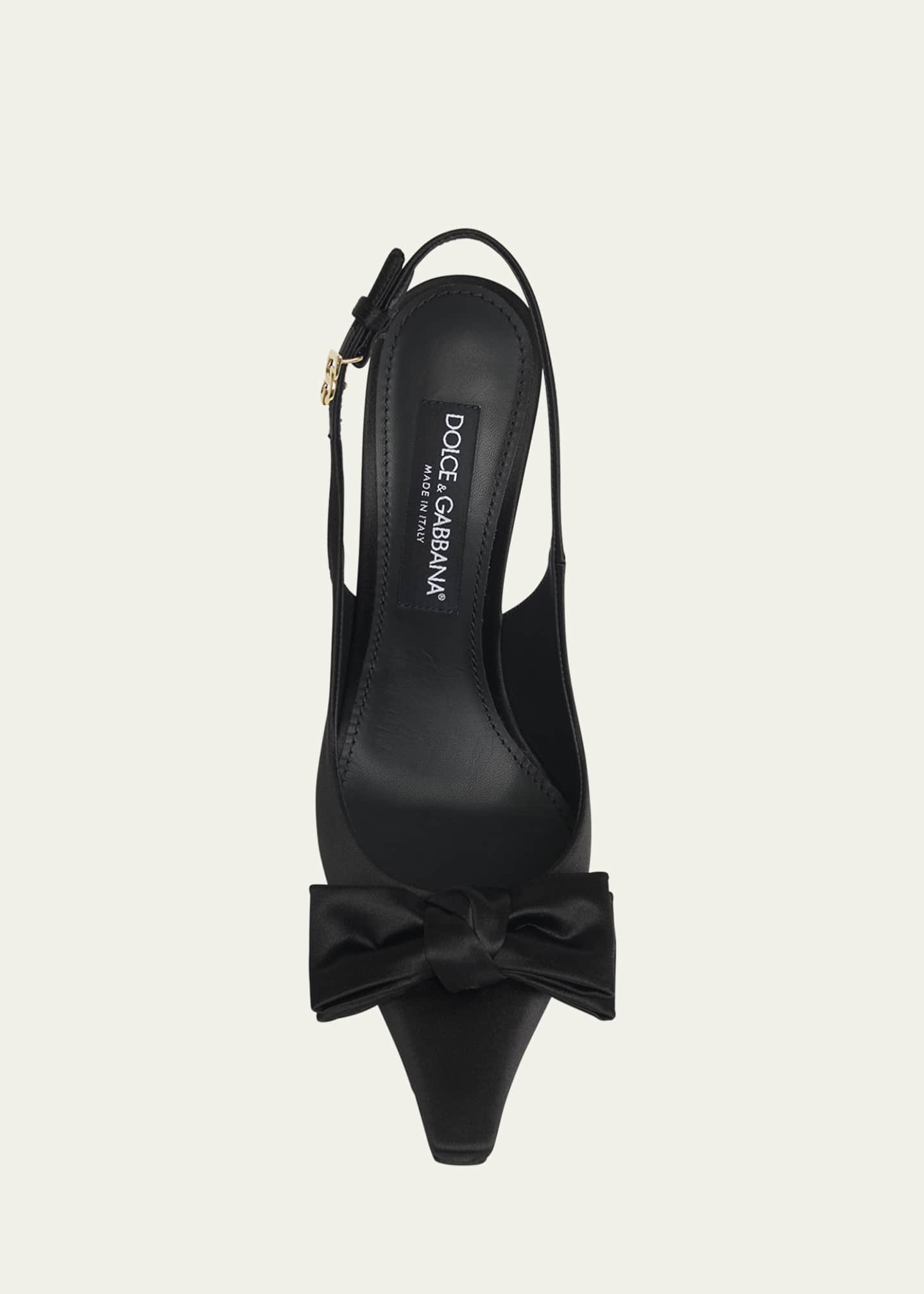 Dolce&Gabbana Satin Bow Slingback Pumps Image 5 of 5