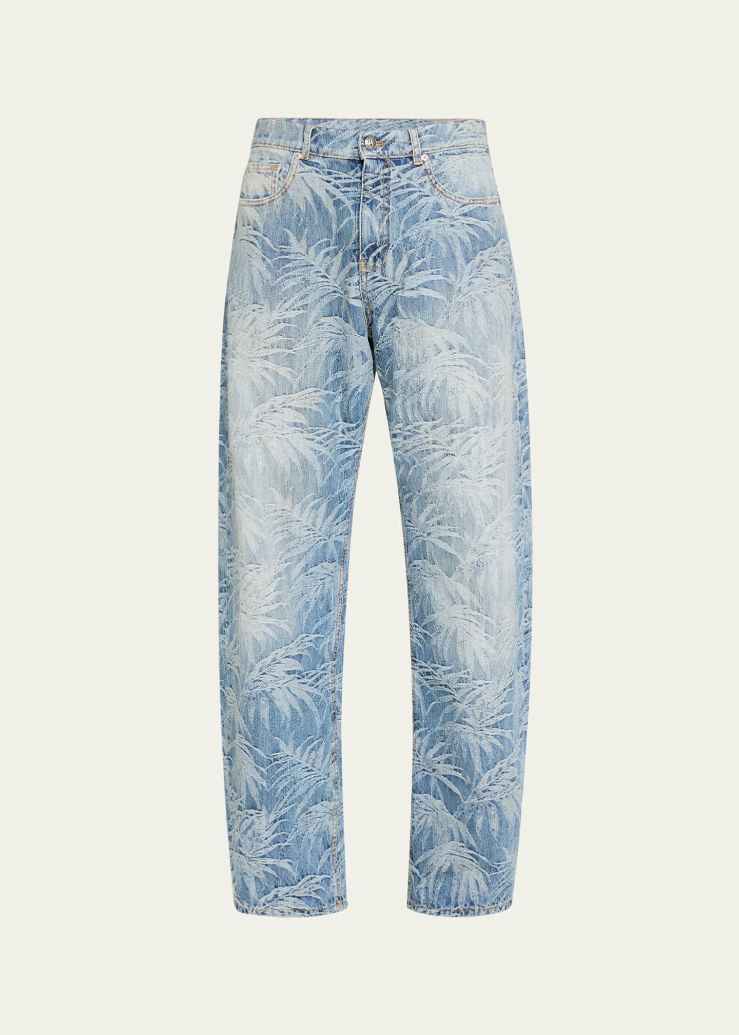 Palm Angels Men's Palm-Printed Loose Fit Jeans Image 1 of 5