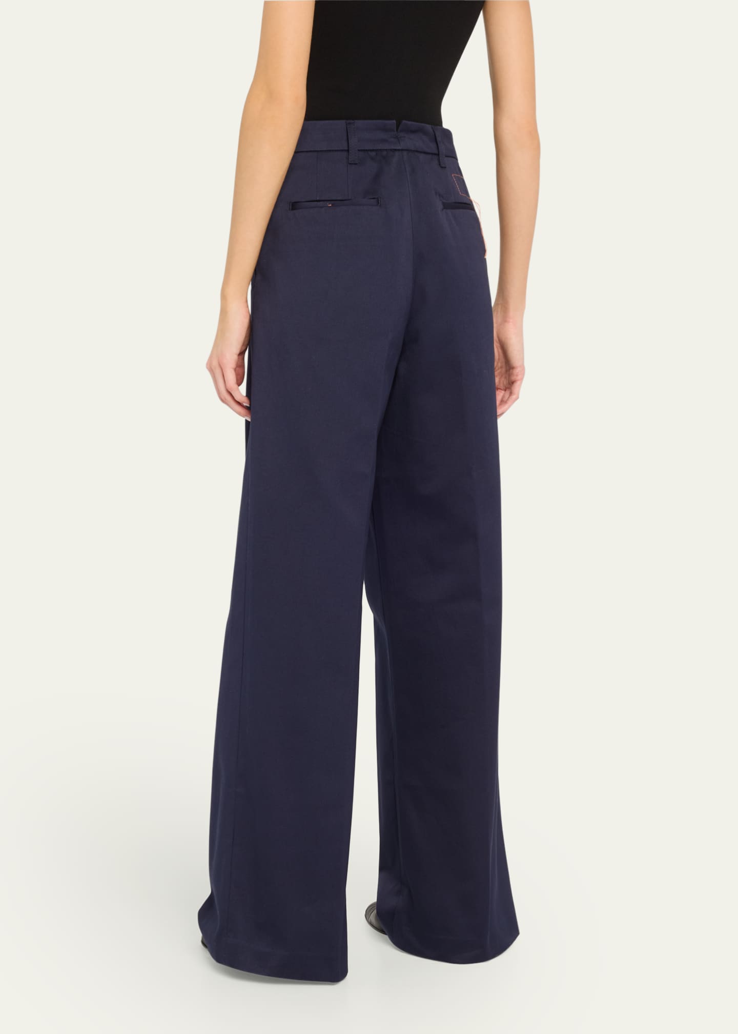 Double Pleated Wide Leg Pants - Thumbnail 3