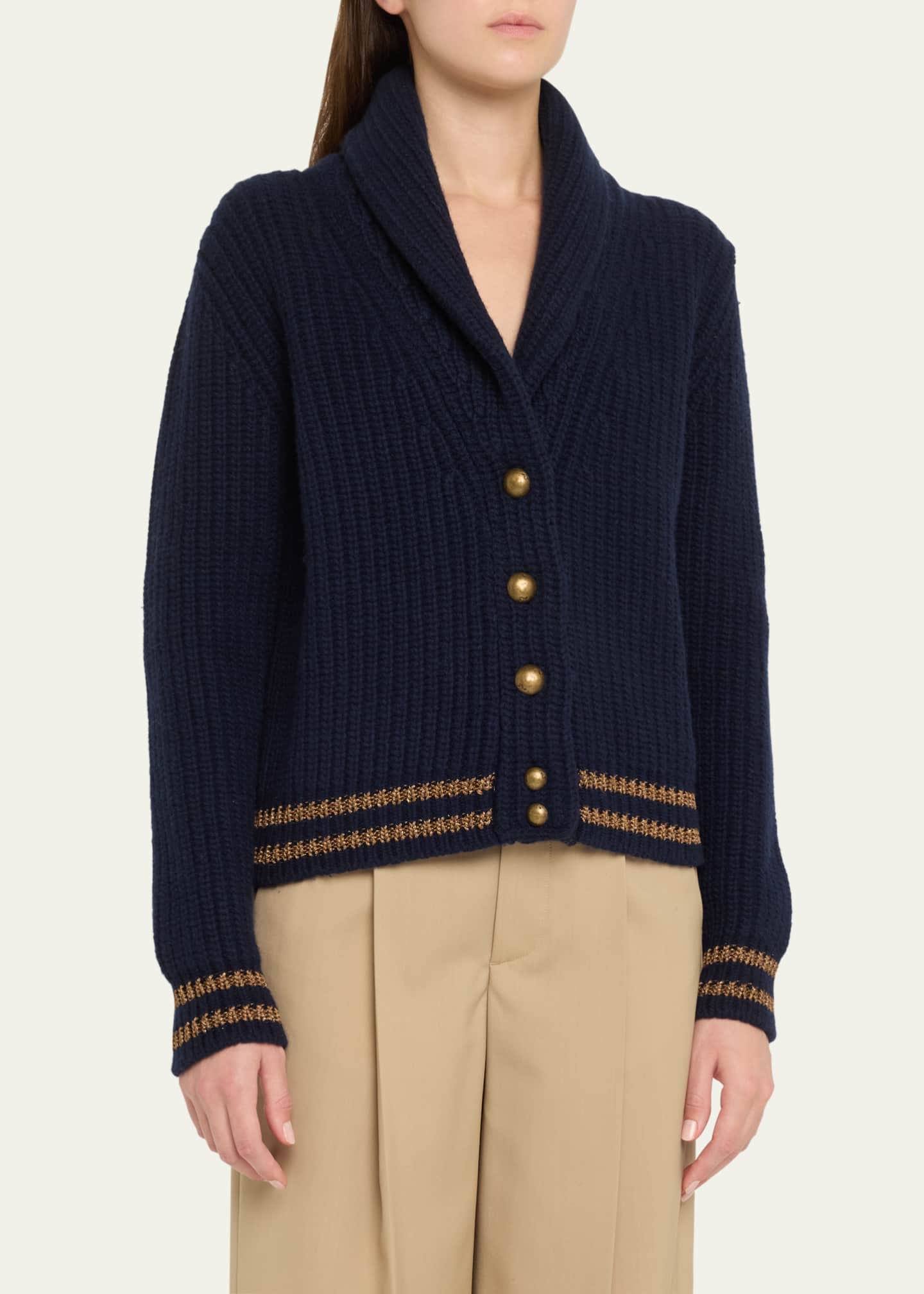 FORTELA Shawl Collar Wool Cashmere Cardigan Image 4 of 5
