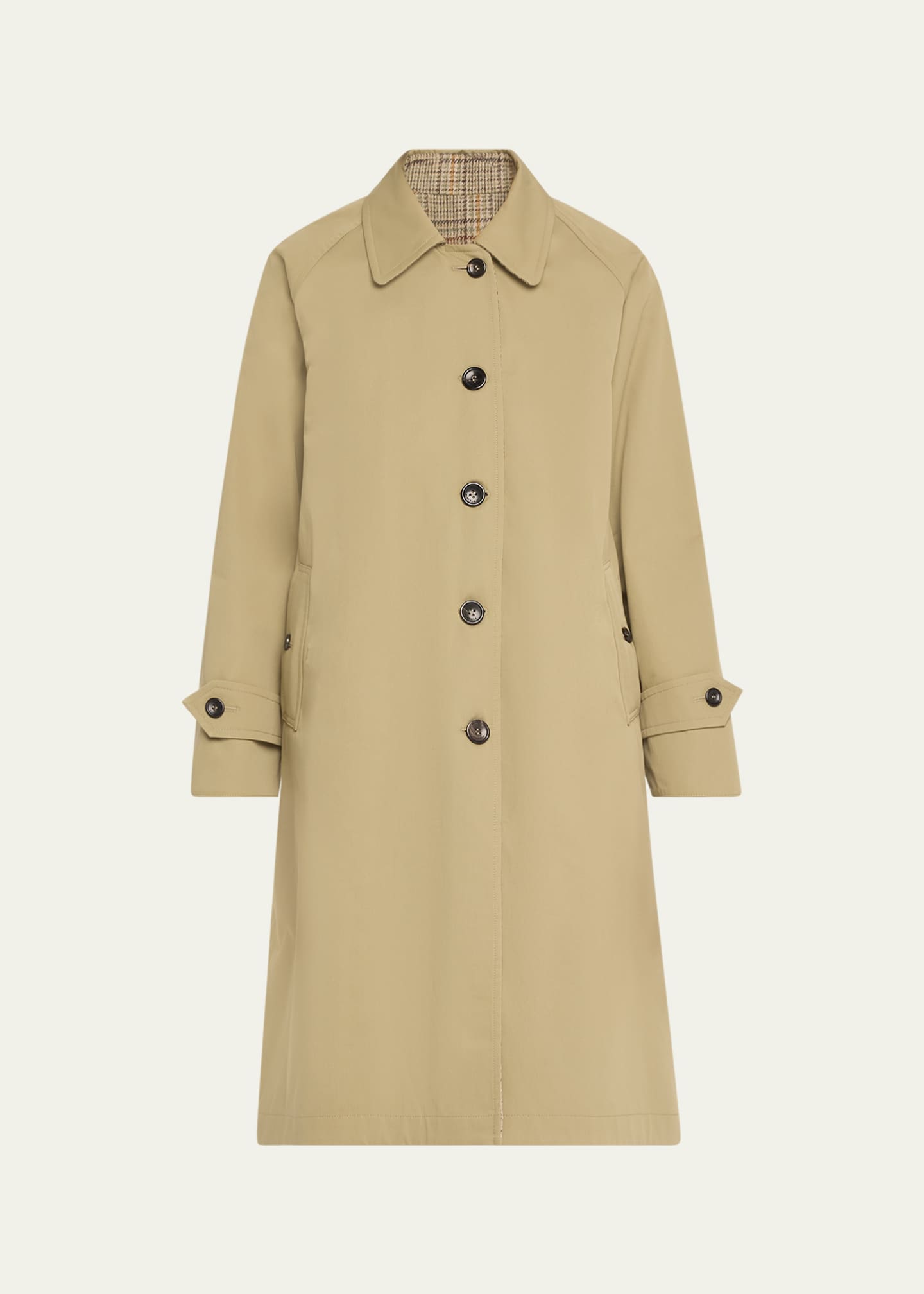 Check Reversible Wool Coat