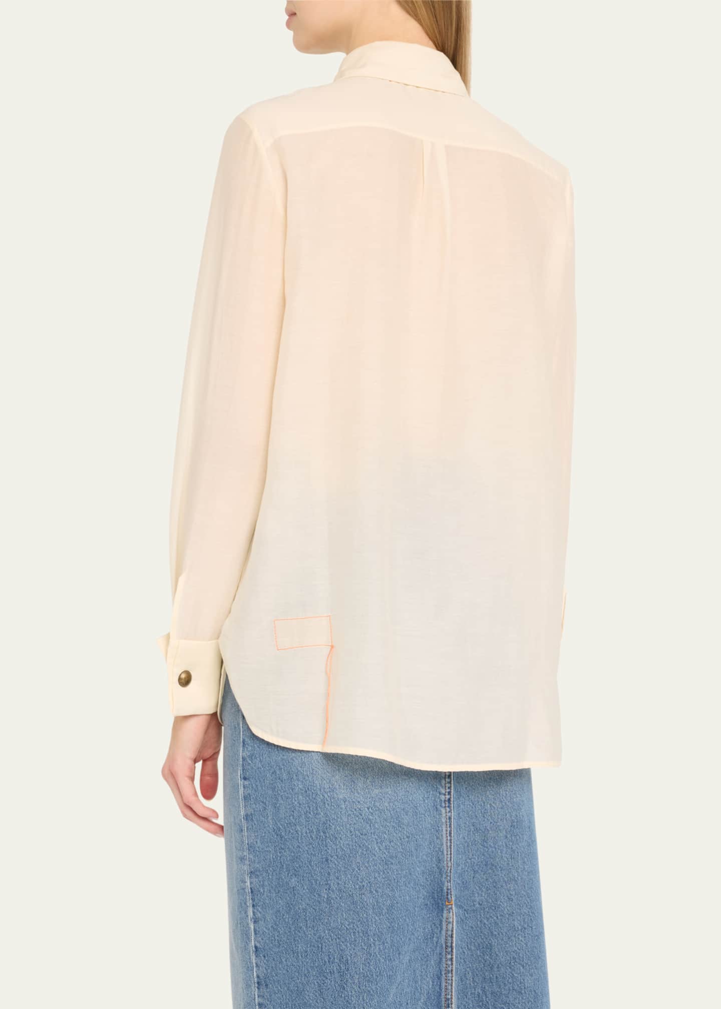 Stripe Sequined Blouse - Thumbnail 3