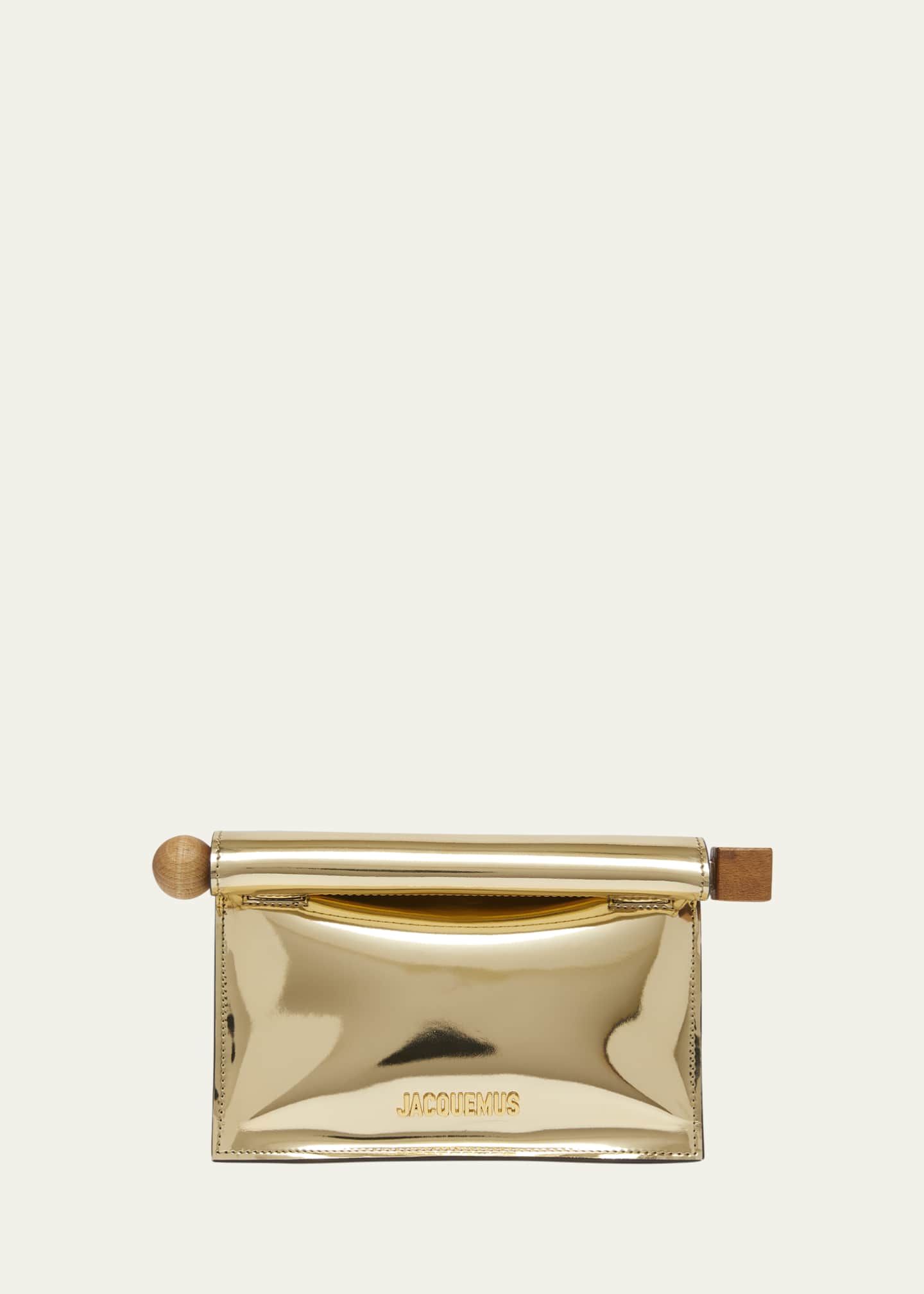Jacquemus La Petite Pochette Rond Metallic Clutch Bag Image 1 of 5