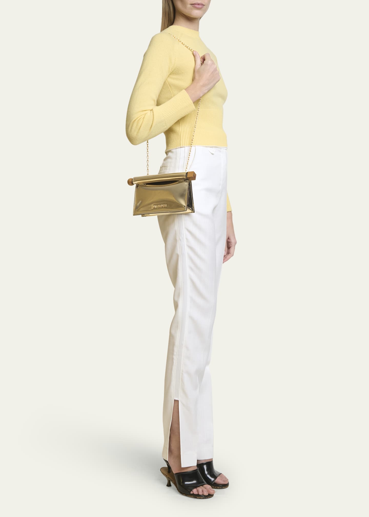 Jacquemus La Petite Pochette Rond Metallic Clutch Bag Image 5 of 5
