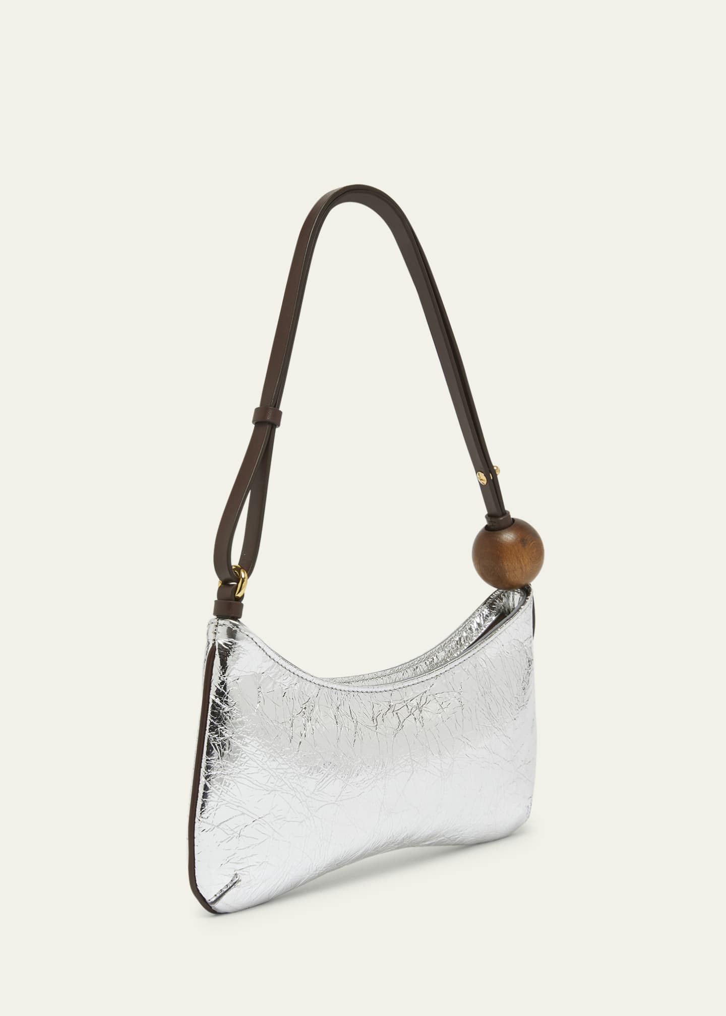 Jacquemus Le Bisou Perle Metallic Leather Shoulder Bag Image 3 of 5