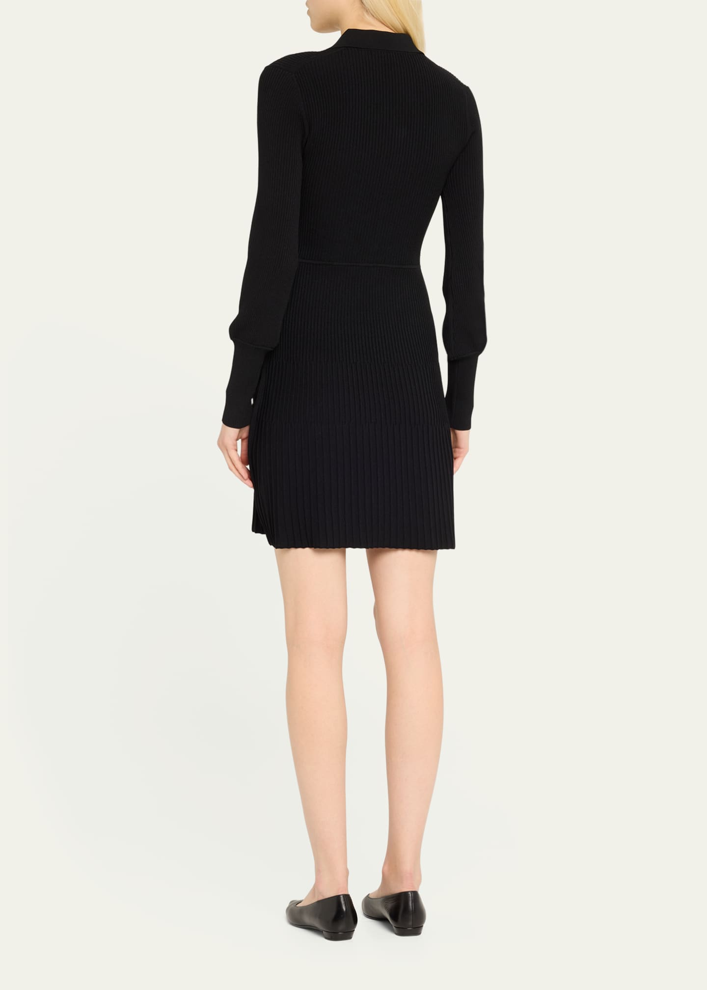 Veronica Beard Lauper Long-Sleeve Ribbed Mini Dress Image 3 of 5