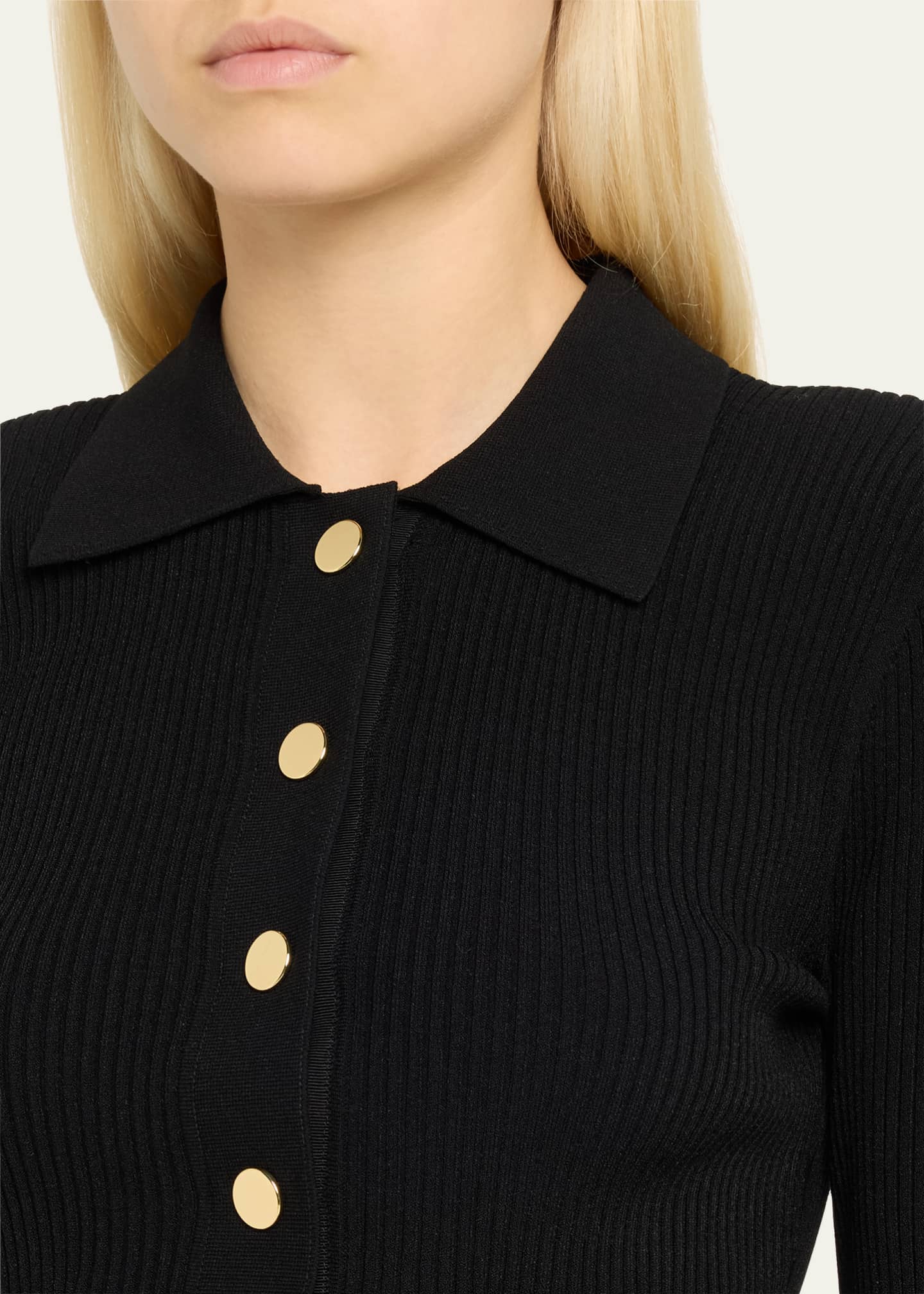 Veronica Beard Lauper Long-Sleeve Ribbed Mini Dress Image 5 of 5