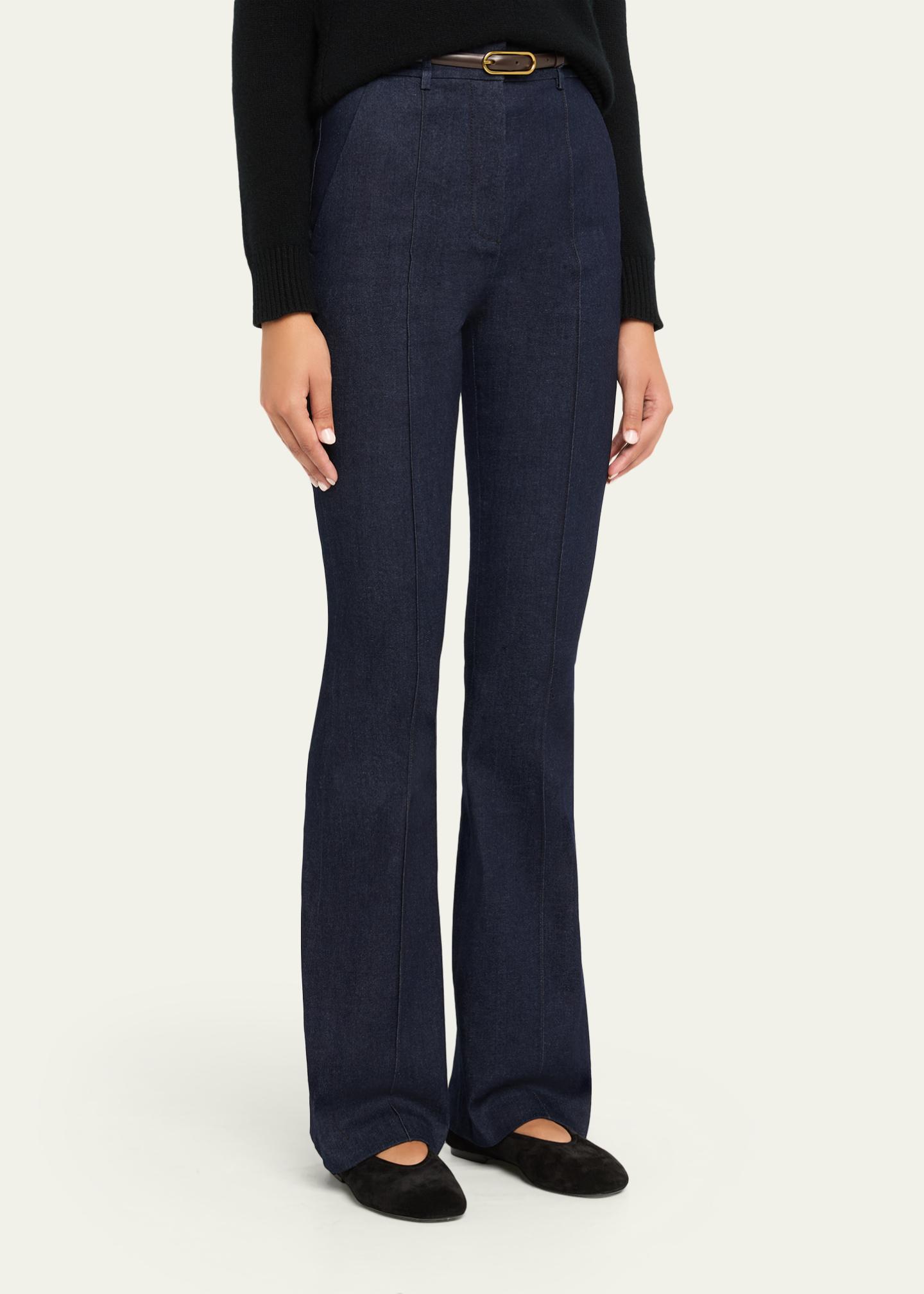 Veronica Beard Gracie Belted Denim Pants - Bergdorf Goodman
