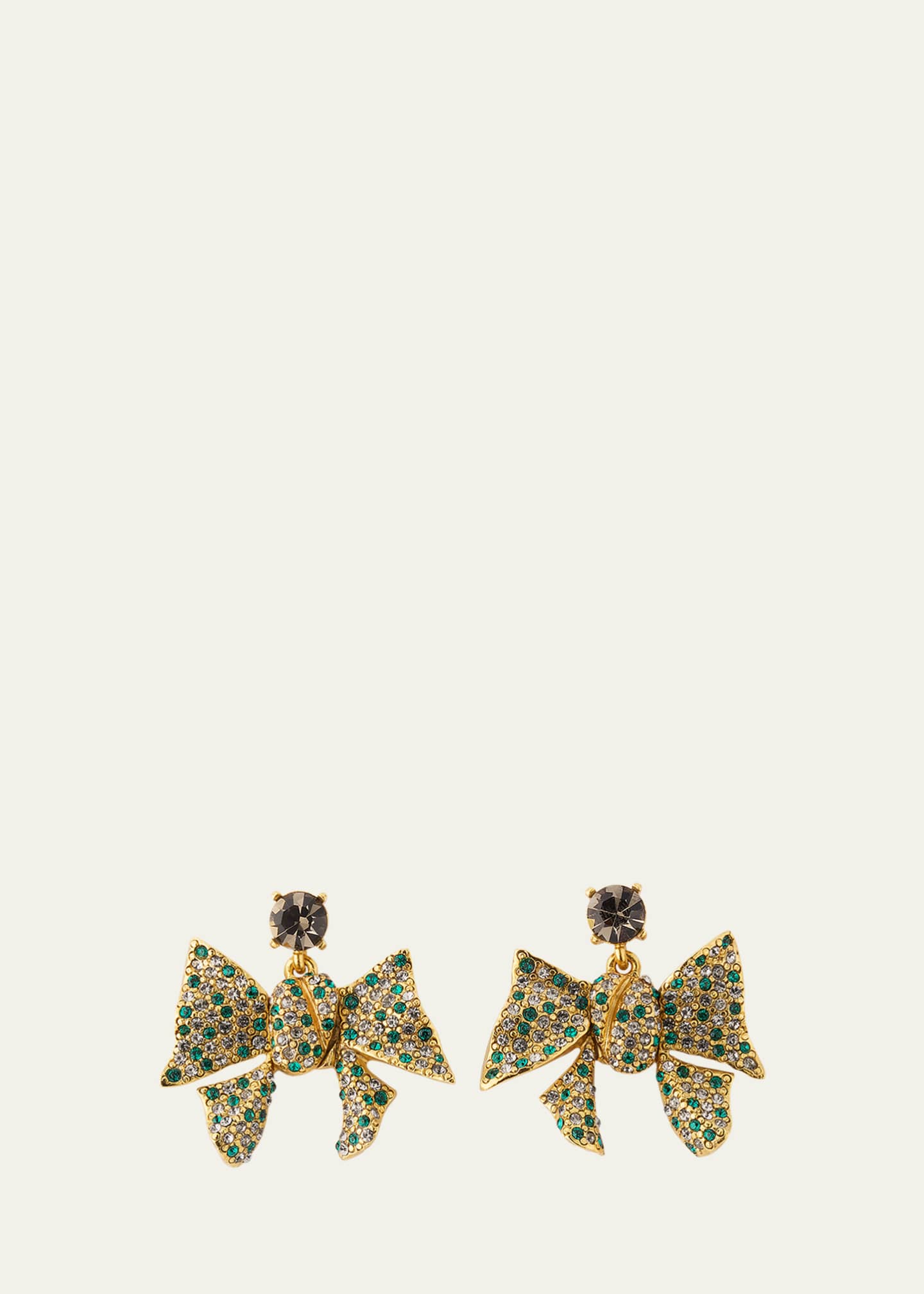 Oscar de la Renta Crystal Pave Bow Earrings Bergdorf Goodman