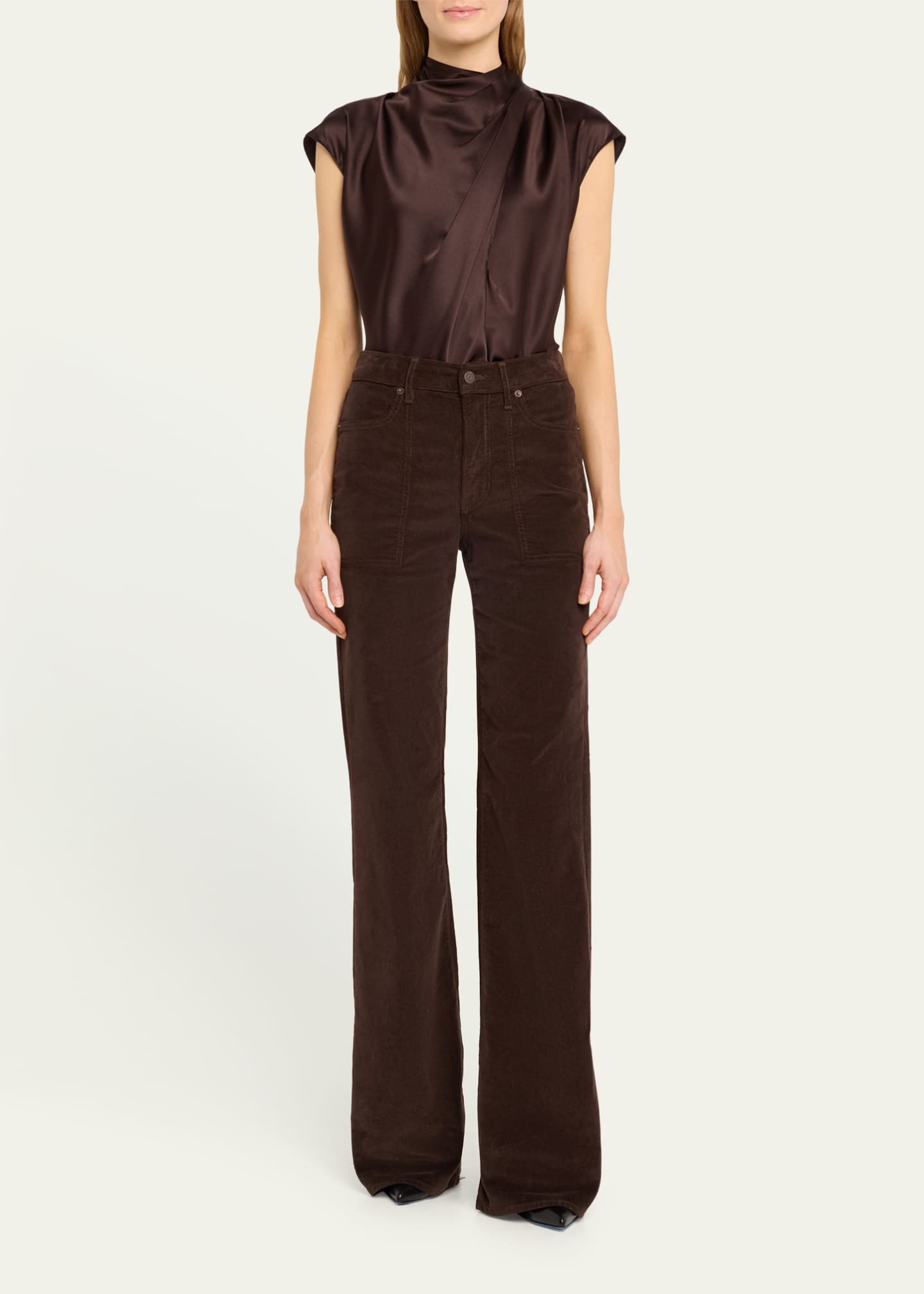 Veronica Beard Leilany Draped Tie-Back Top Image 2 of 5