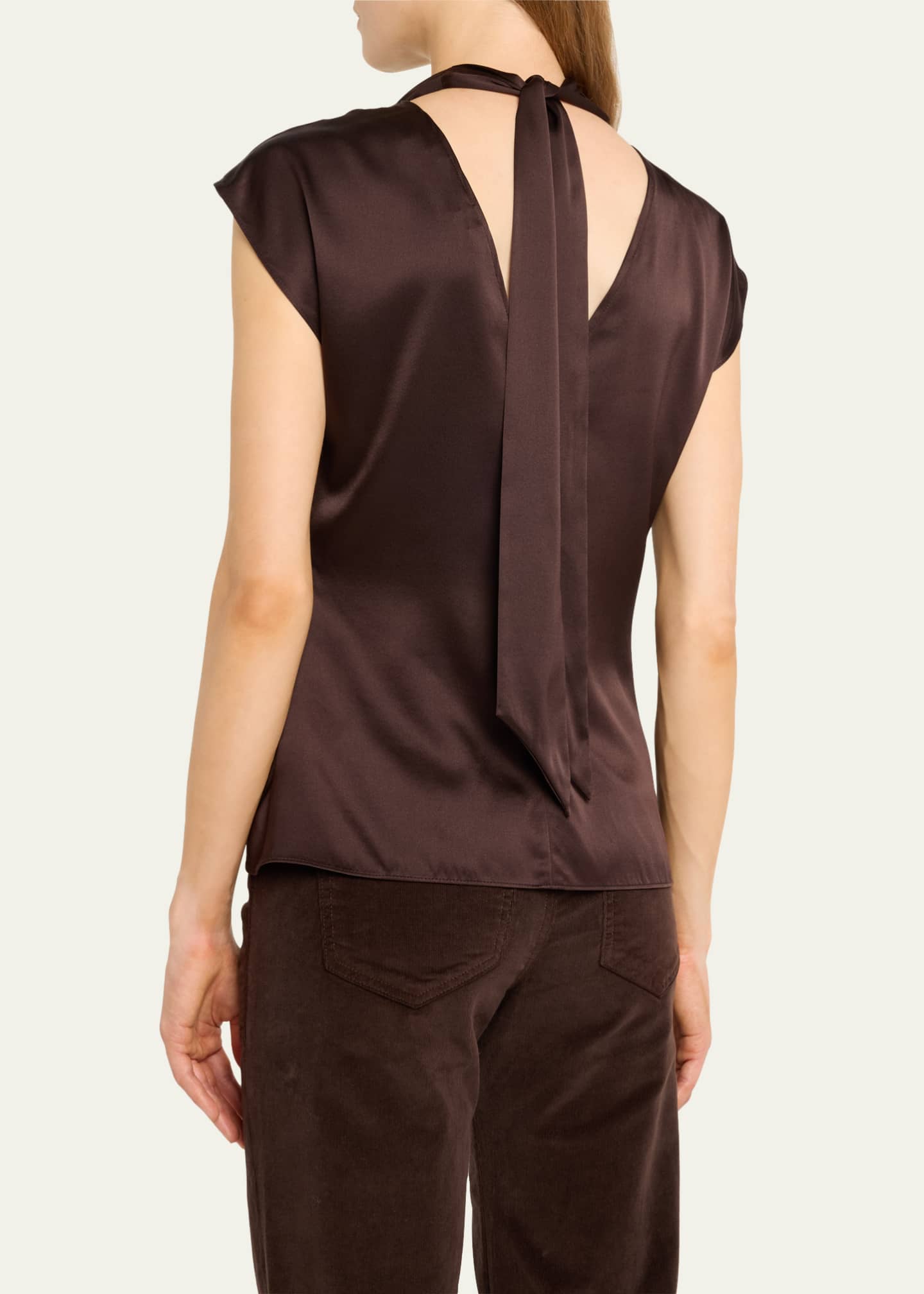 Veronica Beard Leilany Draped Tie-Back Top Image 3 of 5