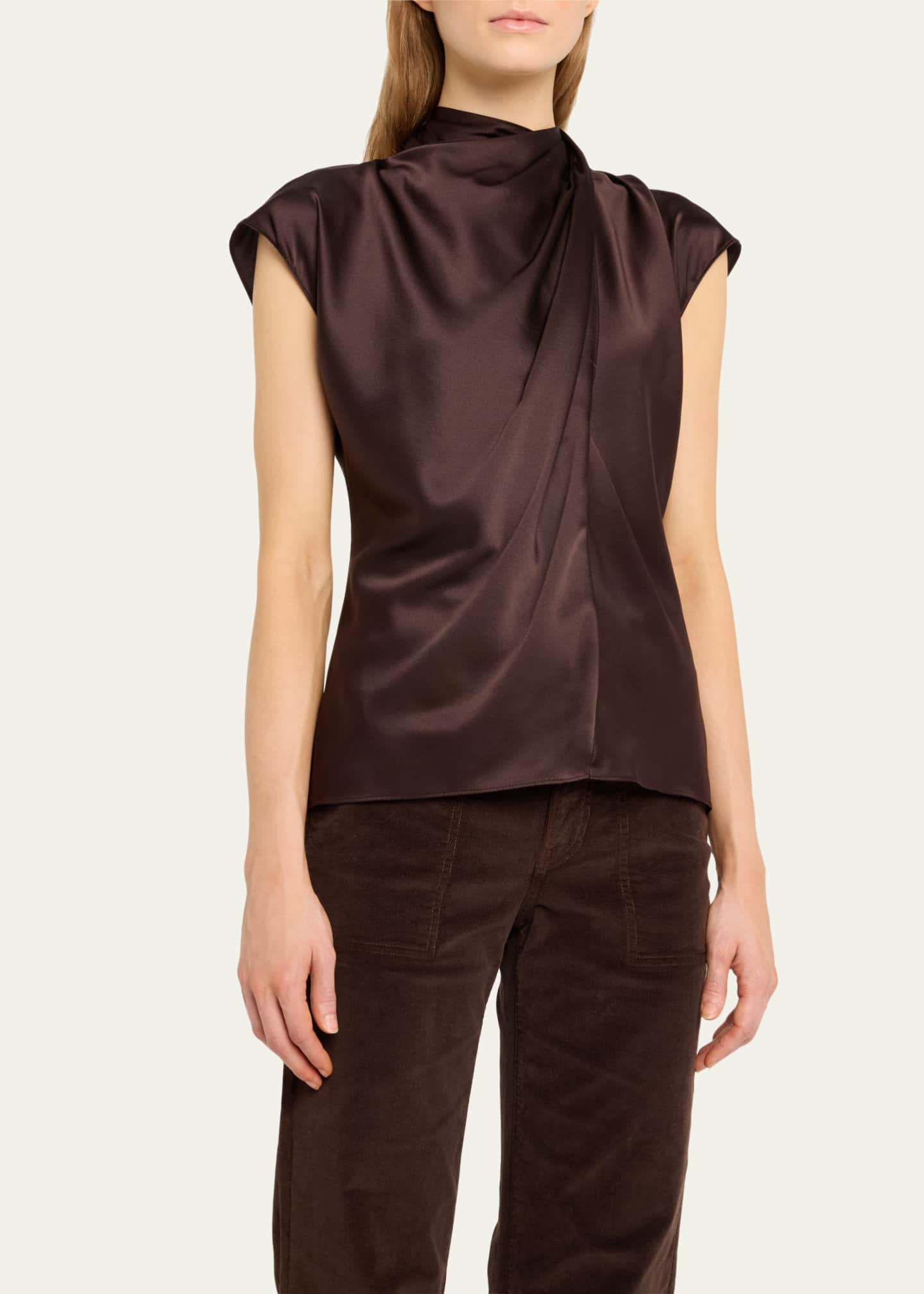 Veronica Beard Leilany Draped Tie-Back Top Image 4 of 5
