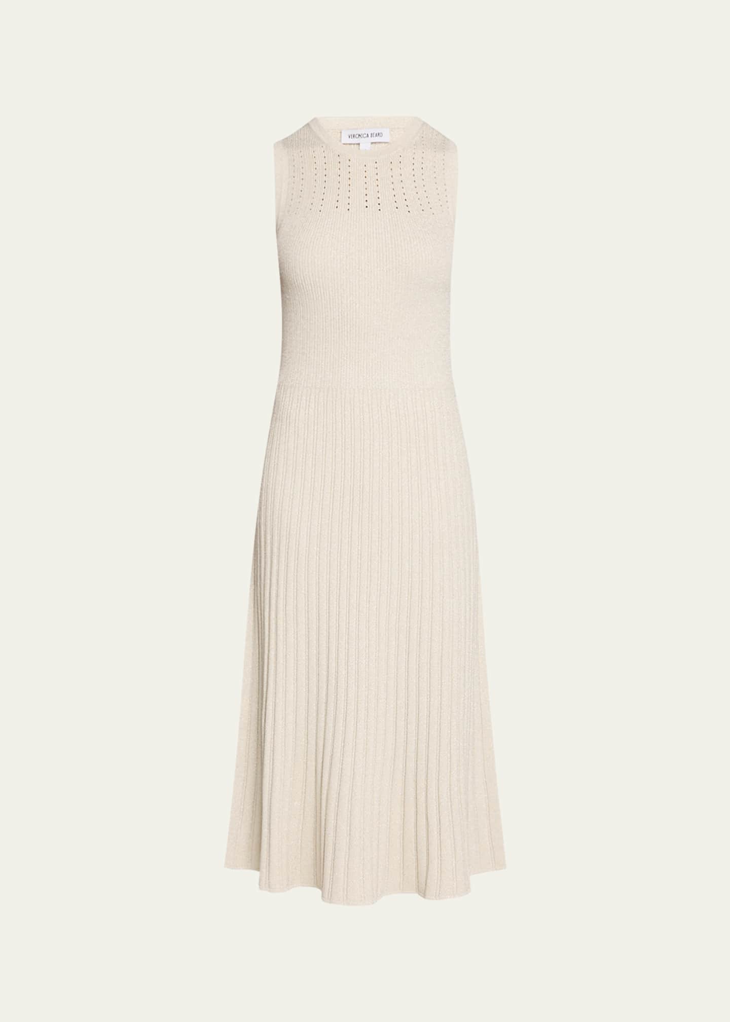 Veronica Beard Nami Sleeveless Metallic Knit Midi Dress Image 1 of 4