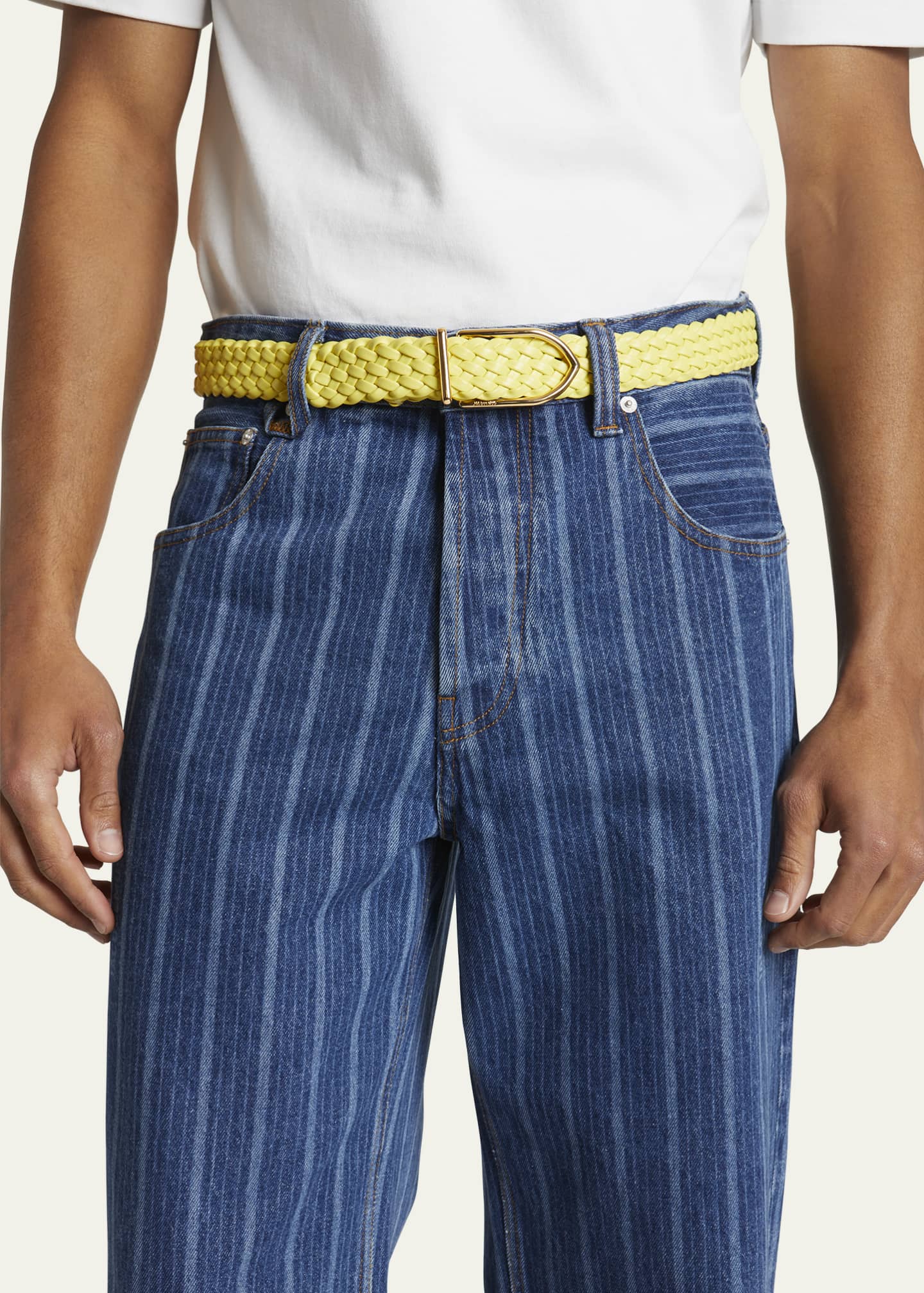 Jacquemus Men's La Ceinture Bambino Braided Leather Belt Image 2 of 2