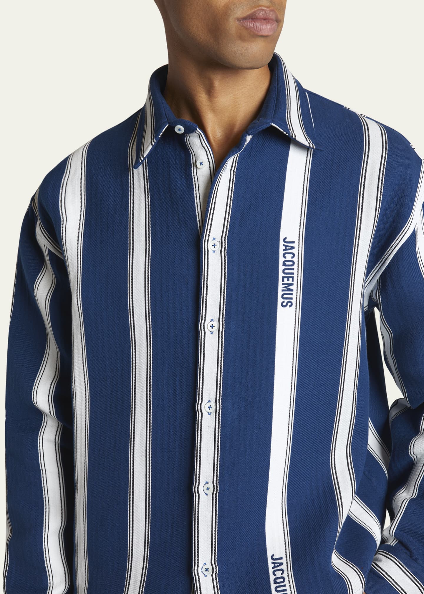 Jacquemus Men's Broad Stripe Papier Overshirt Image 5 of 5