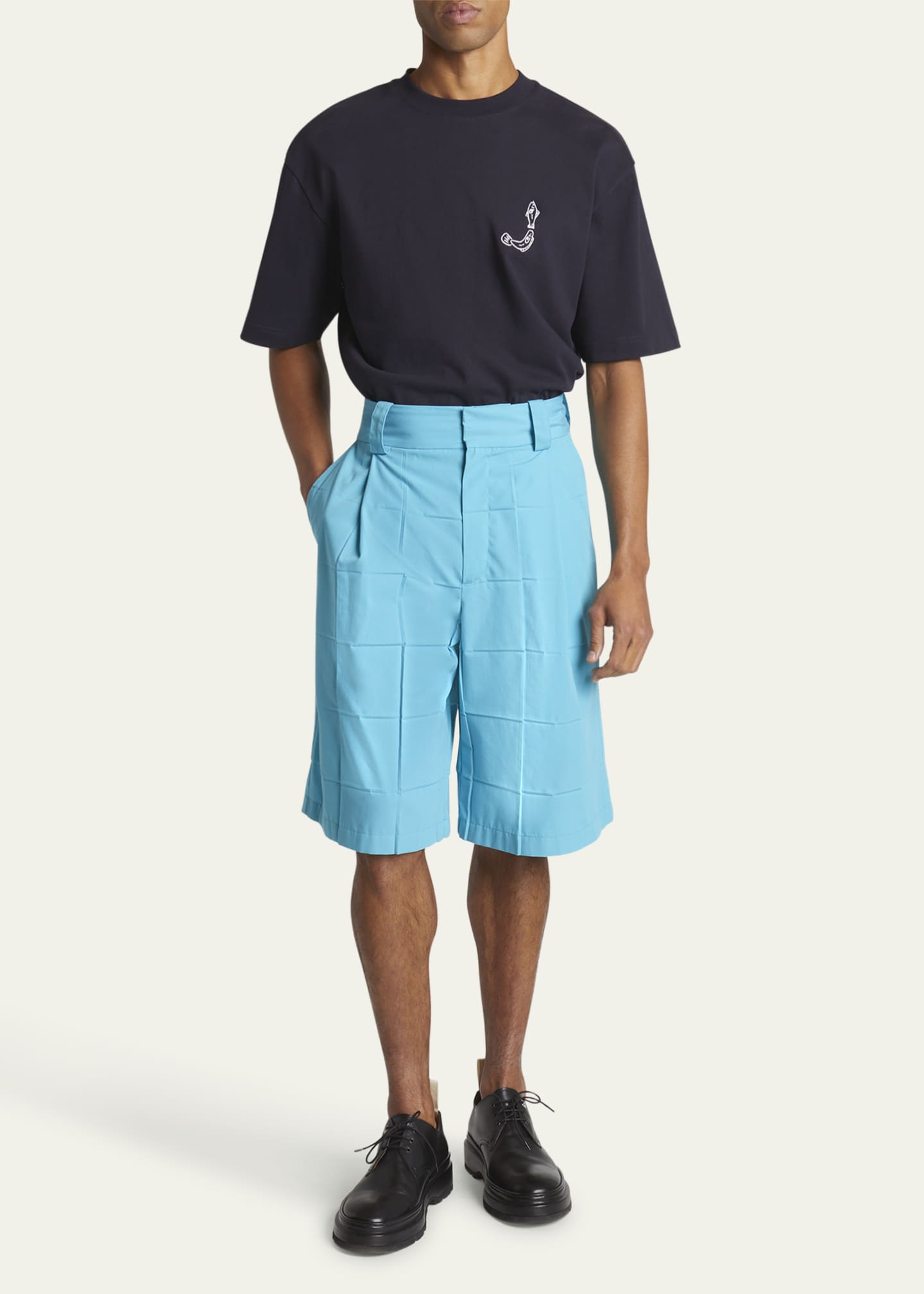 Jacquemus Men's Square Pleat Shorts Image 2 of 5