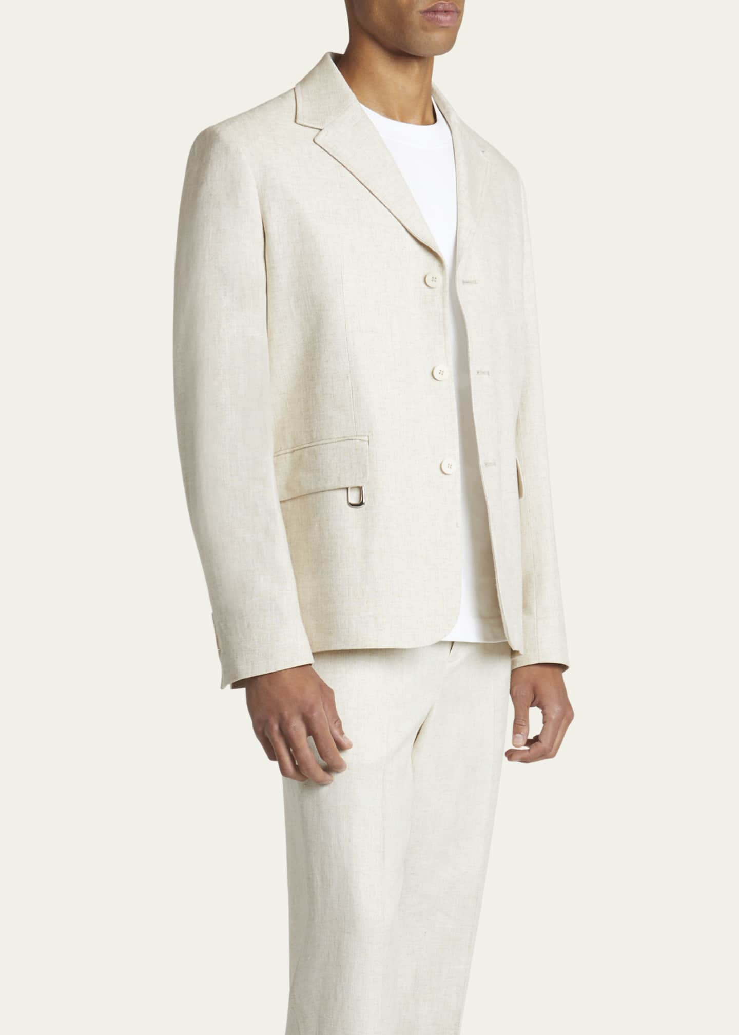 Jacquemus Men's Cabri Linen-Blend Sport Coat Image 4 of 5