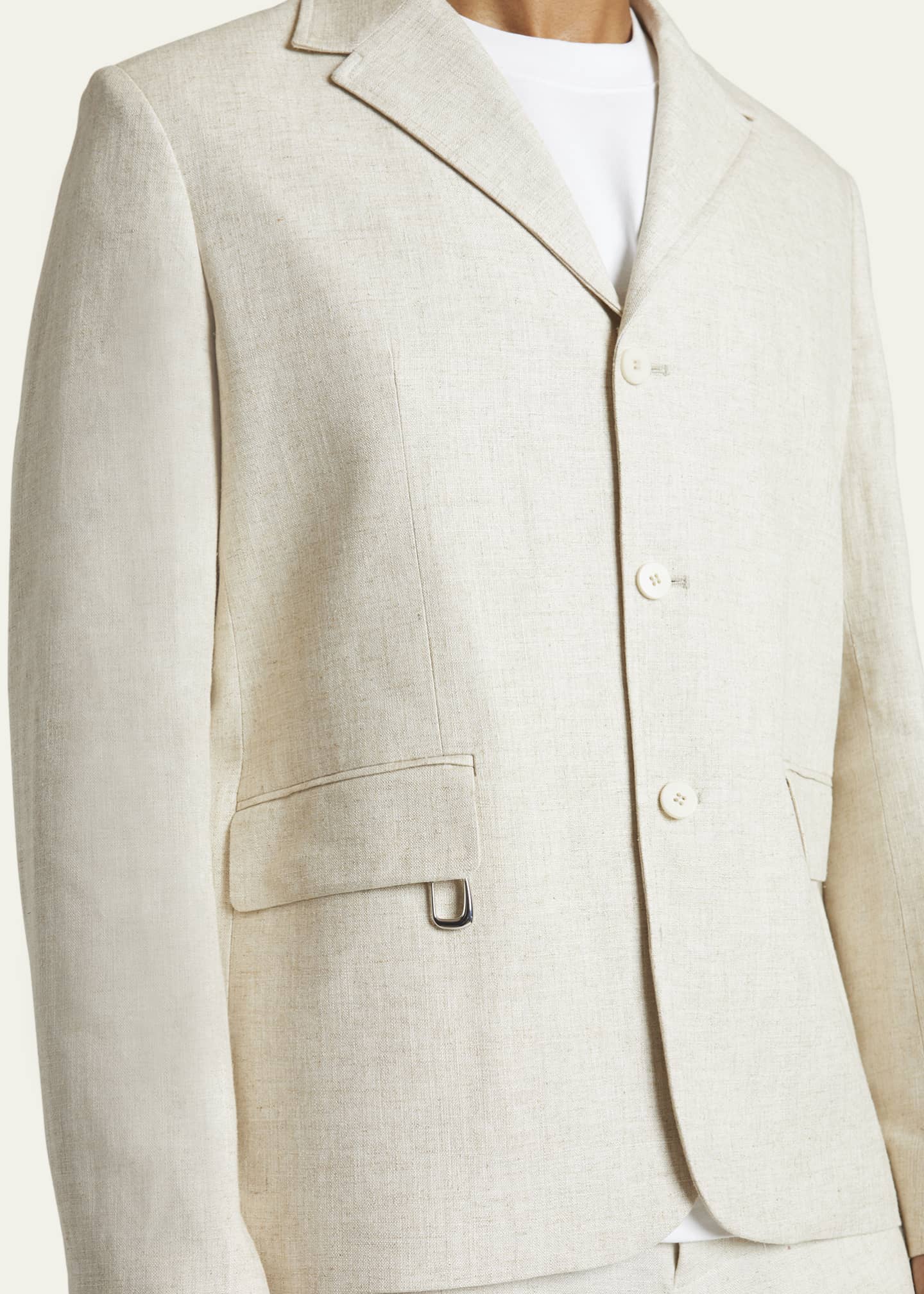 Jacquemus Men's Cabri Linen-Blend Sport Coat Image 5 of 5