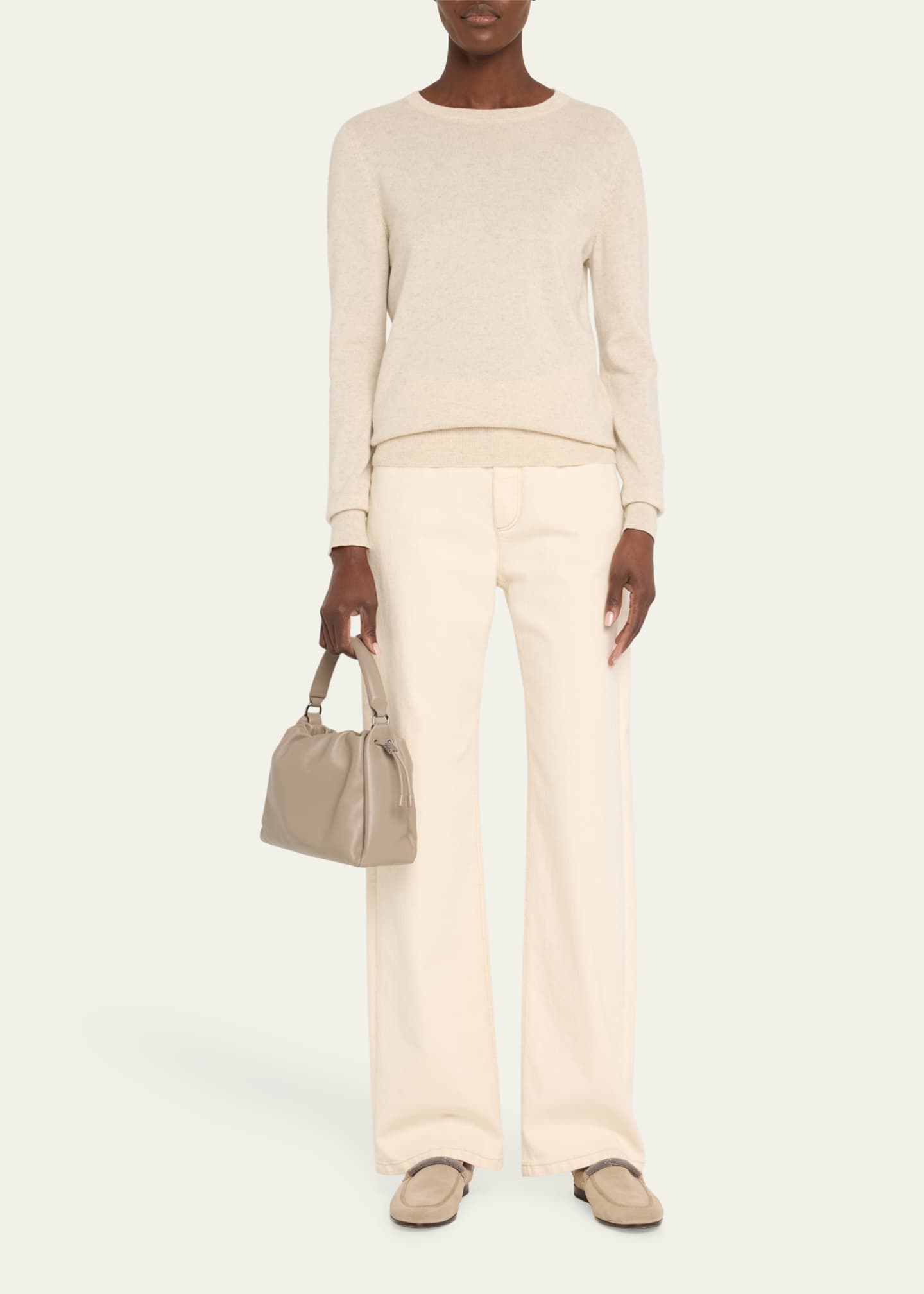 Brunello Cucinelli Mini Drawstring Lambskin Top-Handle Bag