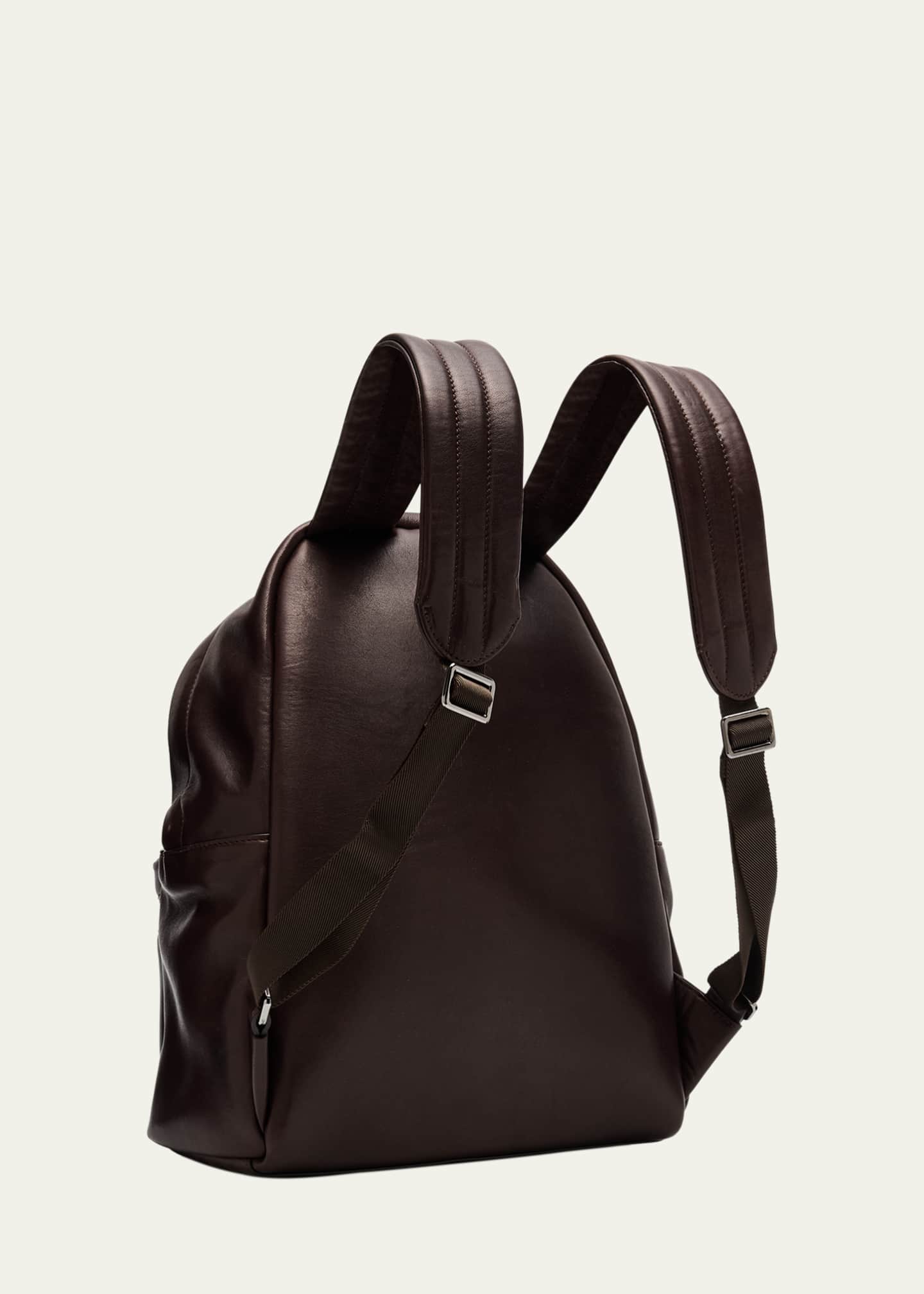 Brunello Cucinelli Monili Zip Leather Backpack Image 3 of 6
