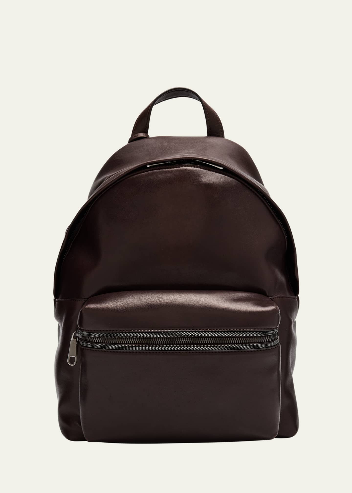 Brunello Cucinelli Monili Zip Leather Backpack Image 1 of 6